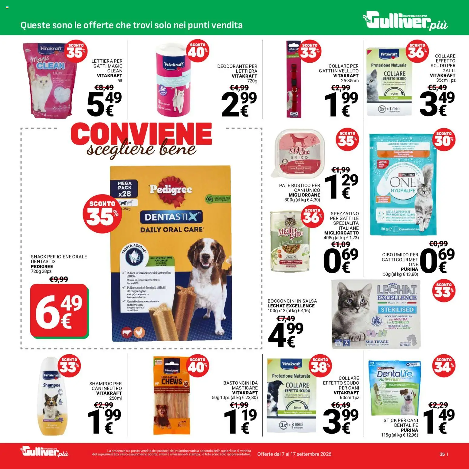 Volantino Gulliver del 07/09/2026 | Pagina: 35 | Prodotti: Shampoo, Paté, Salsa, Specialità