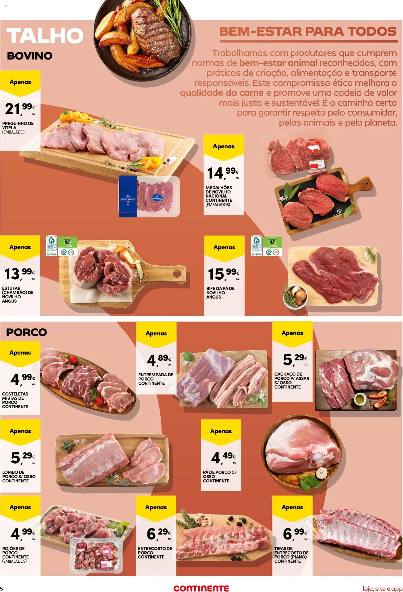 Continente folheto Bom Dia │ válido de 20/10/2026 | Página: 5 | Produtos: Vitela, Cachaço de porco, Pá de porco, Carne