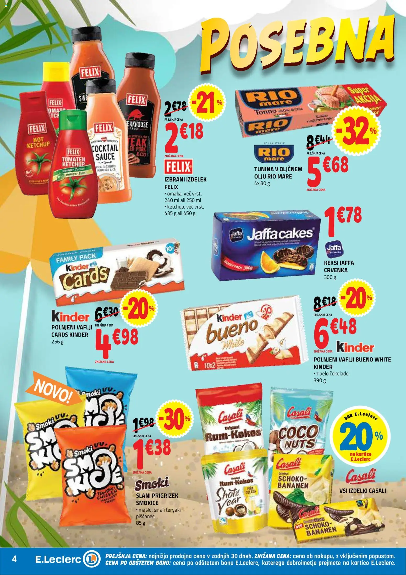 Novi E.leclerc katalog ponudbe – veljaven od 08.07.2026 | Stran: 4 | Izdelki: Keksi, Vaflji, Sir