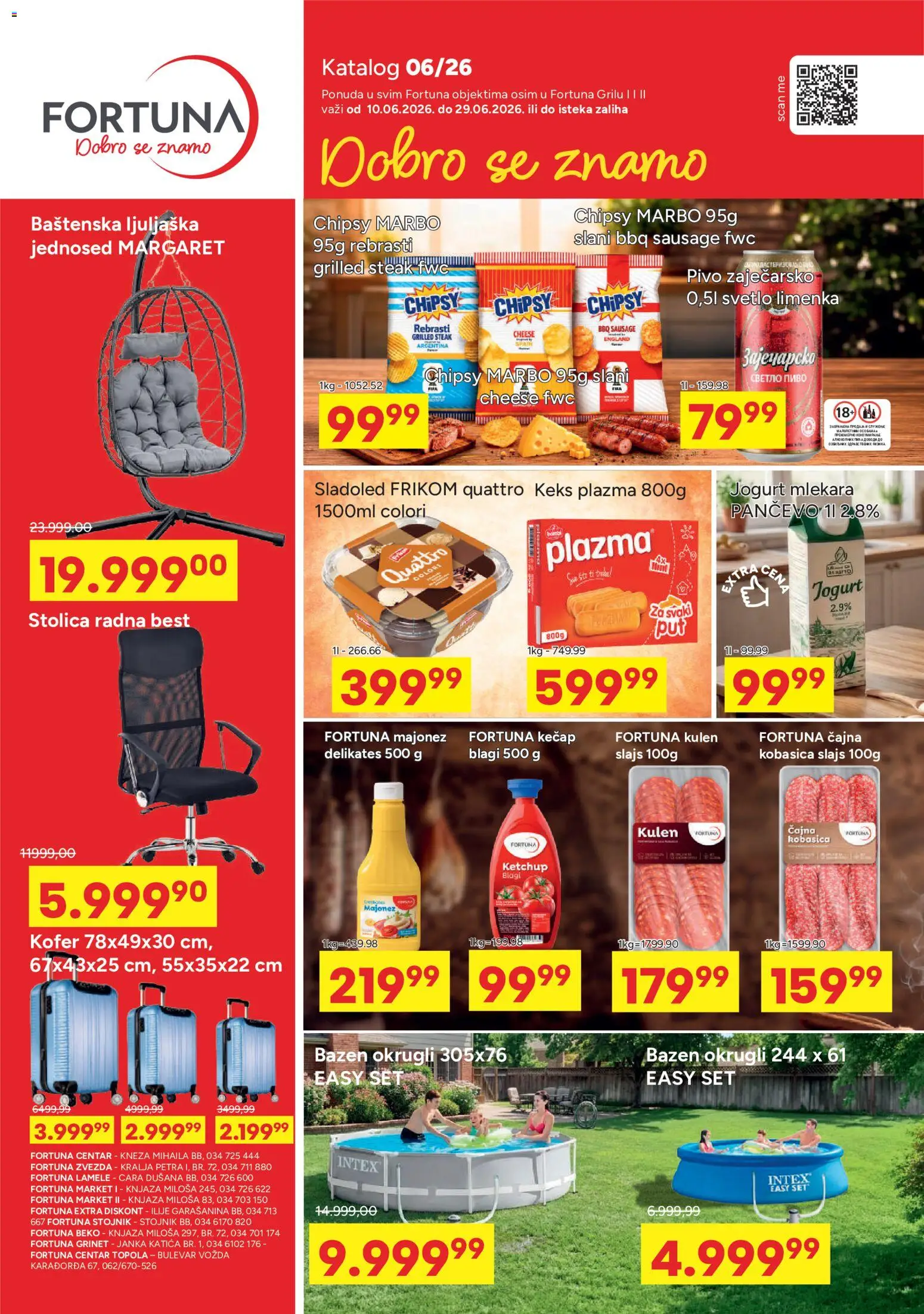 Fortuna Market katalog - važi od 10.06.2026 | Strana: 1 | Proizvode: Keks, Sladoled, Stolica, Plazma