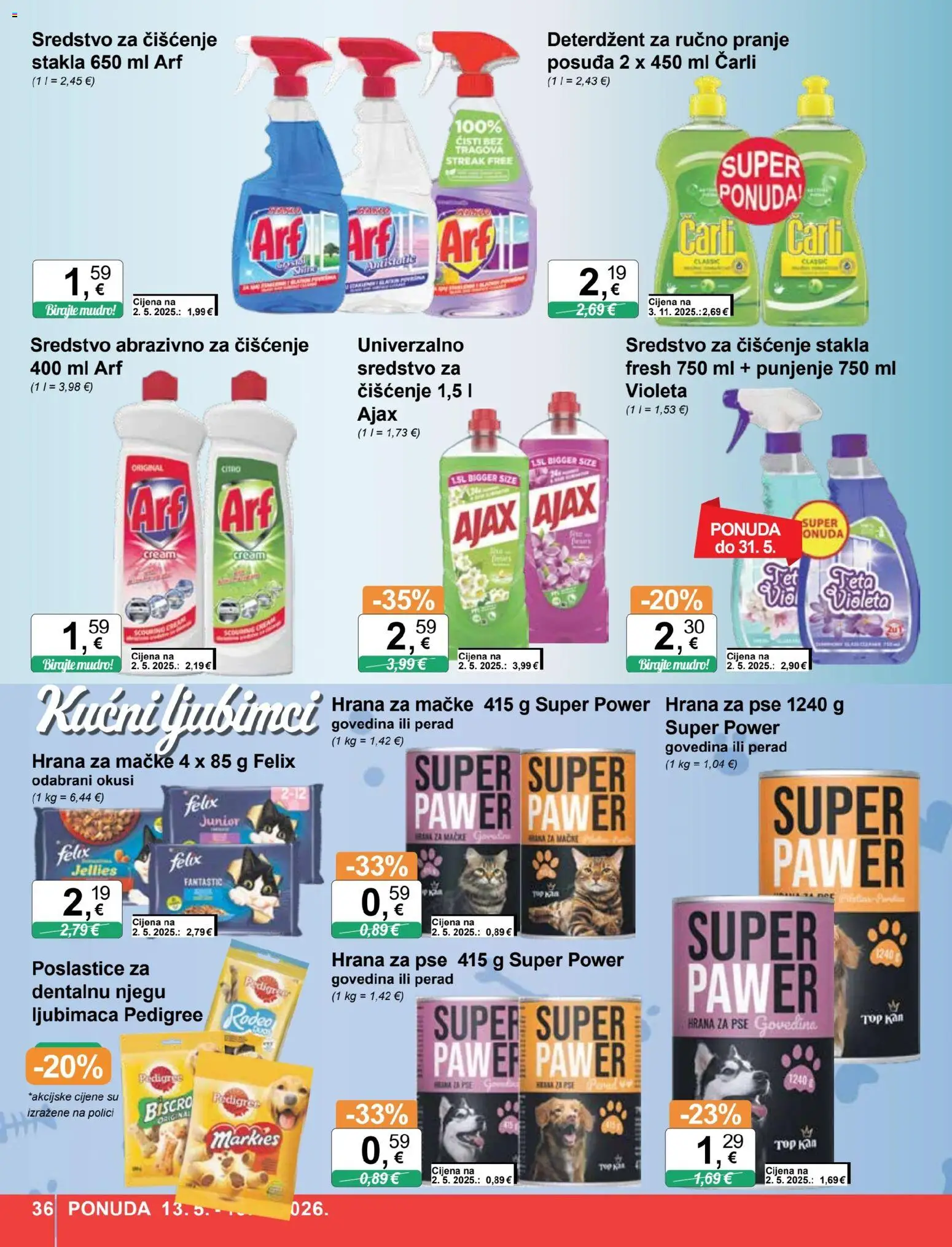 KTC katalog | vrijedi od 13.05.2026 | Stranica: 36 | Proizvodi: Deterdžent, Govedina, Hrana za mačke, Violeta