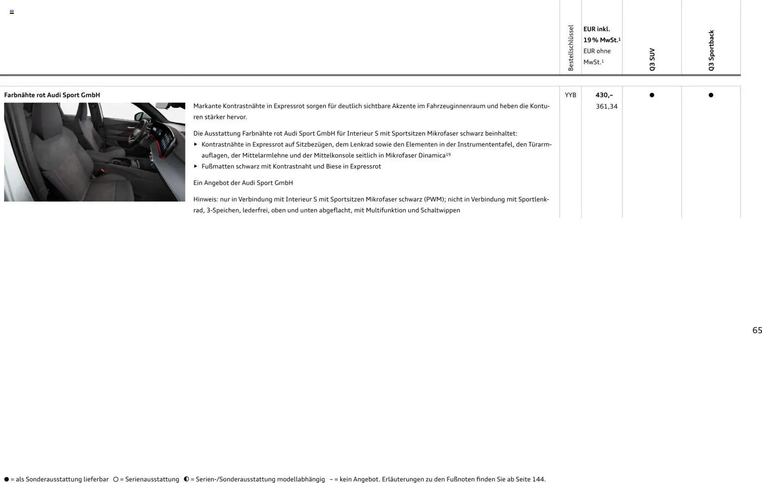Audi Q3 – gültig ab 29.01.2026 | Seite: 65