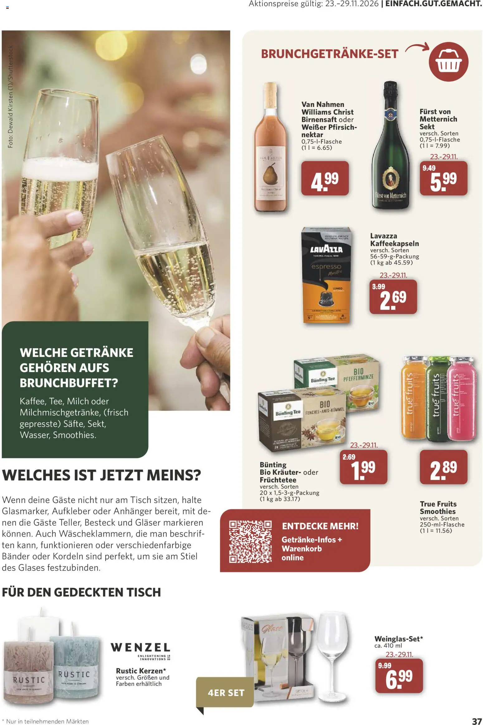 Combi myTime November 2026 – gültig ab 31.10.2026 | Seite: 37 | Produkte: Lavazza, Tisch, Sekt, Tee