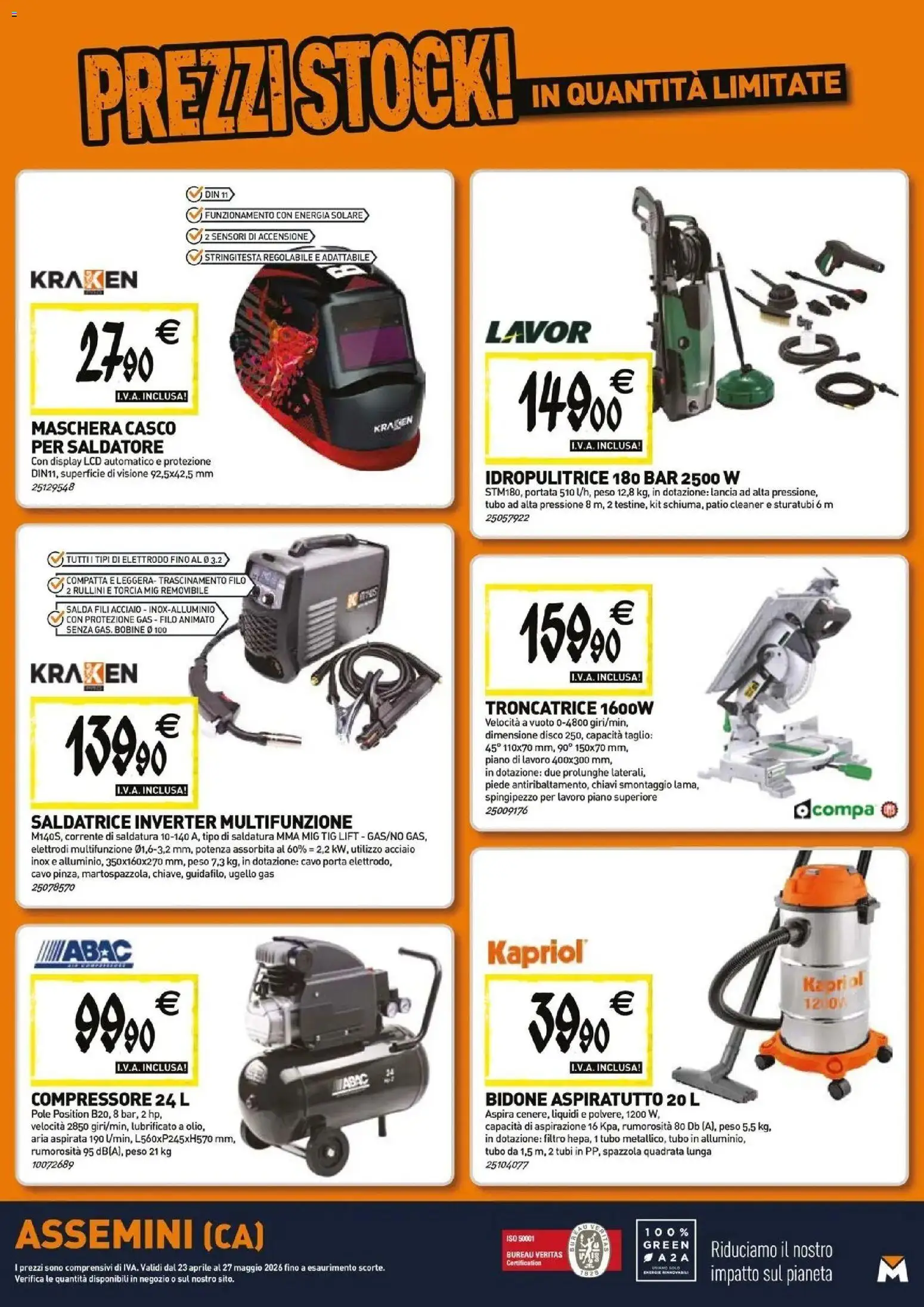 Volantino TECNOMAT del 23.04.2026 | Pagina: 19 | Prodotti: Compressore, Torcia, Tubo, Idropulitrice