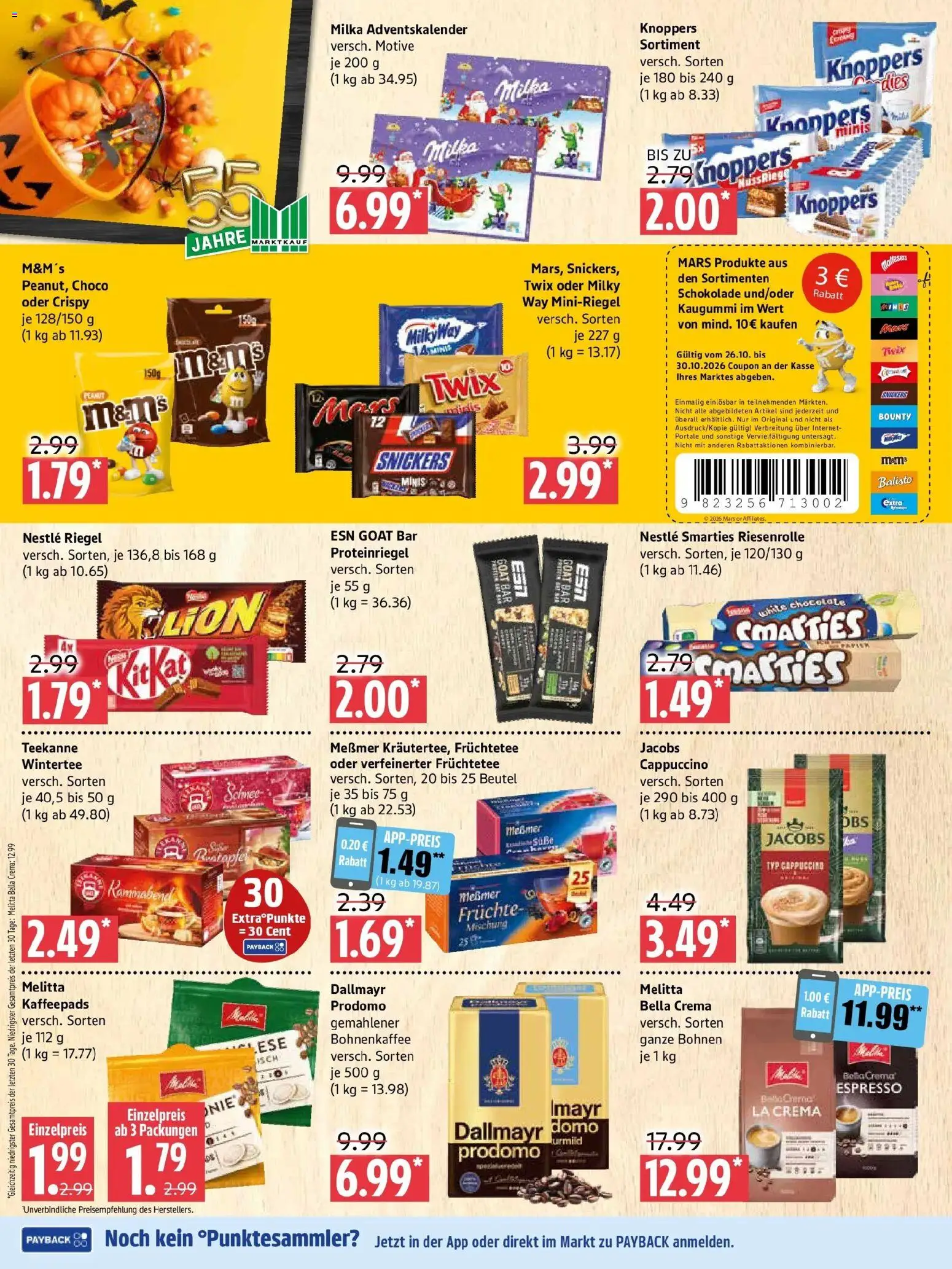 Marktkauf Prospekt Prenzlau – gültig ab 26.10.2026 | Seite: 6 | Produkte: Schokolade, Kaugummi, Mars, Knoppers