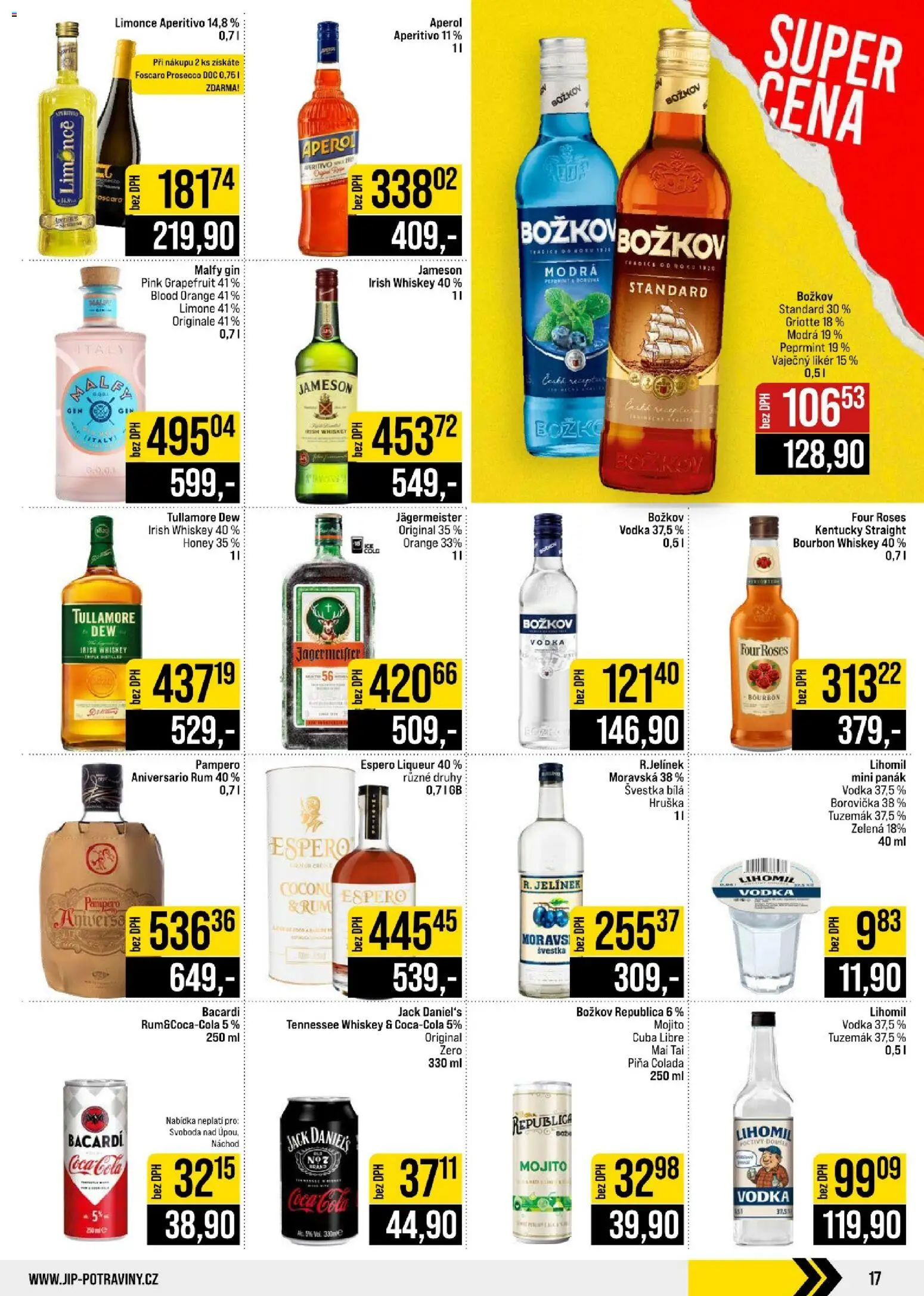Jip leták - Cash & Carry od 26.08.2026 | Strana: 17 | Produkty: Prosecco, Jack Daniel’s, Božkov, Tuzemák