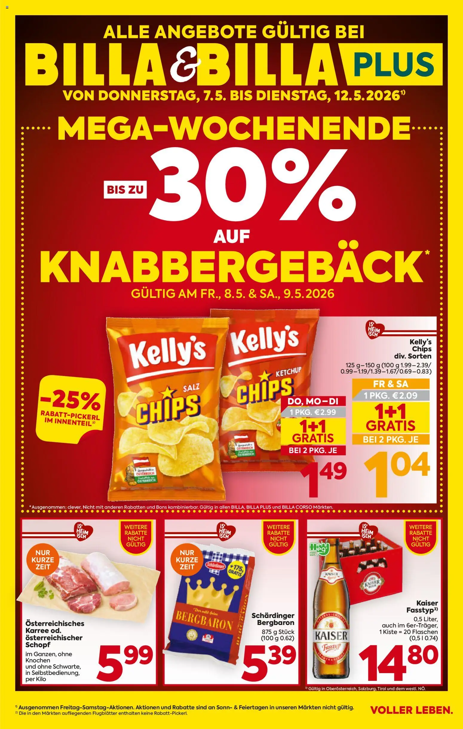 Billa Flugblatt - Oberösterreich gültig ab 07.05.2026 | Seite: 1 | Produkte: Chips, Ketchup, Salz