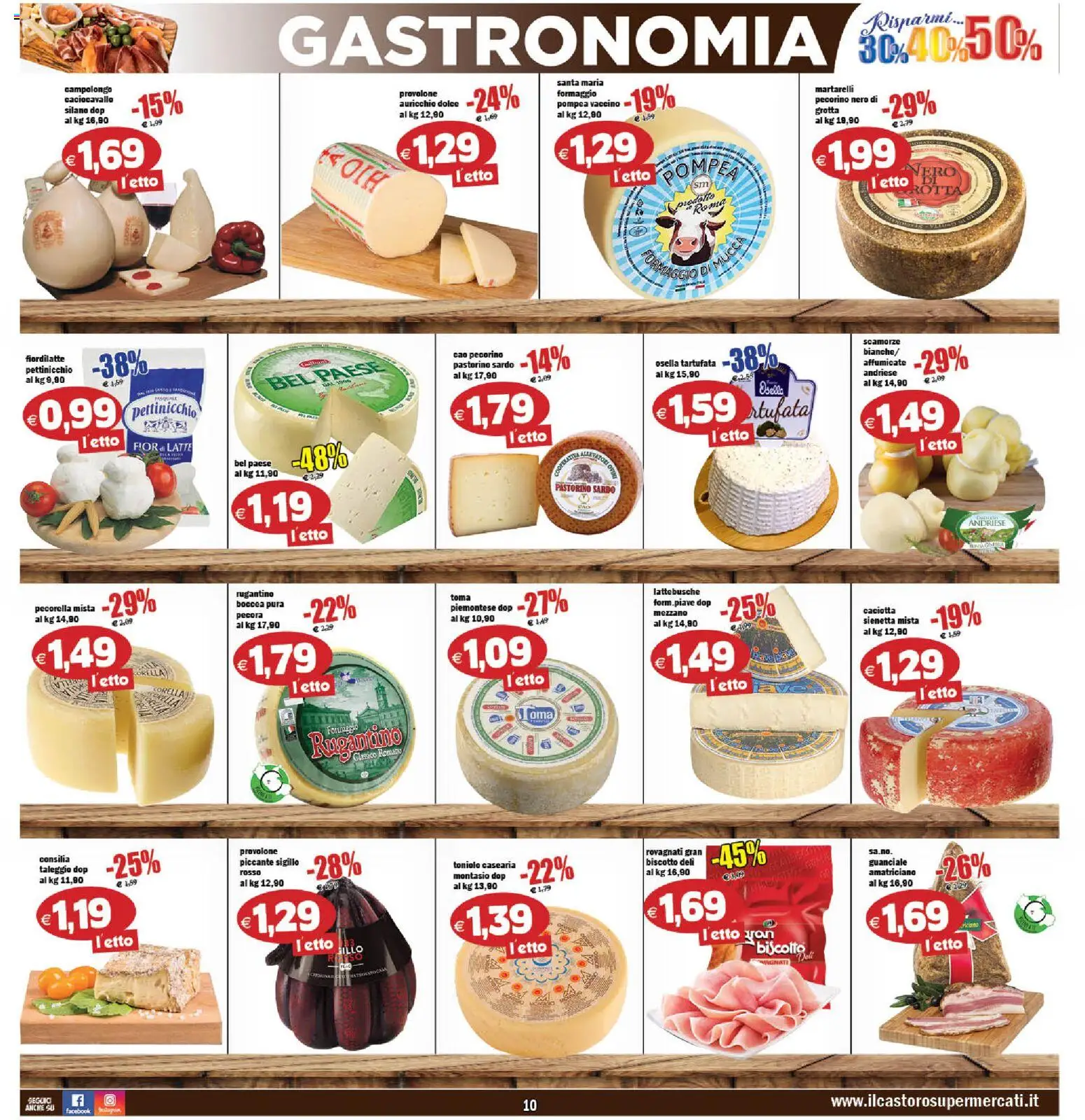 Volantino Il Castoro del 29.05.2026 | Pagina: 10 | Prodotti: Provolone, Formaggio, Pecorino, Guanciale