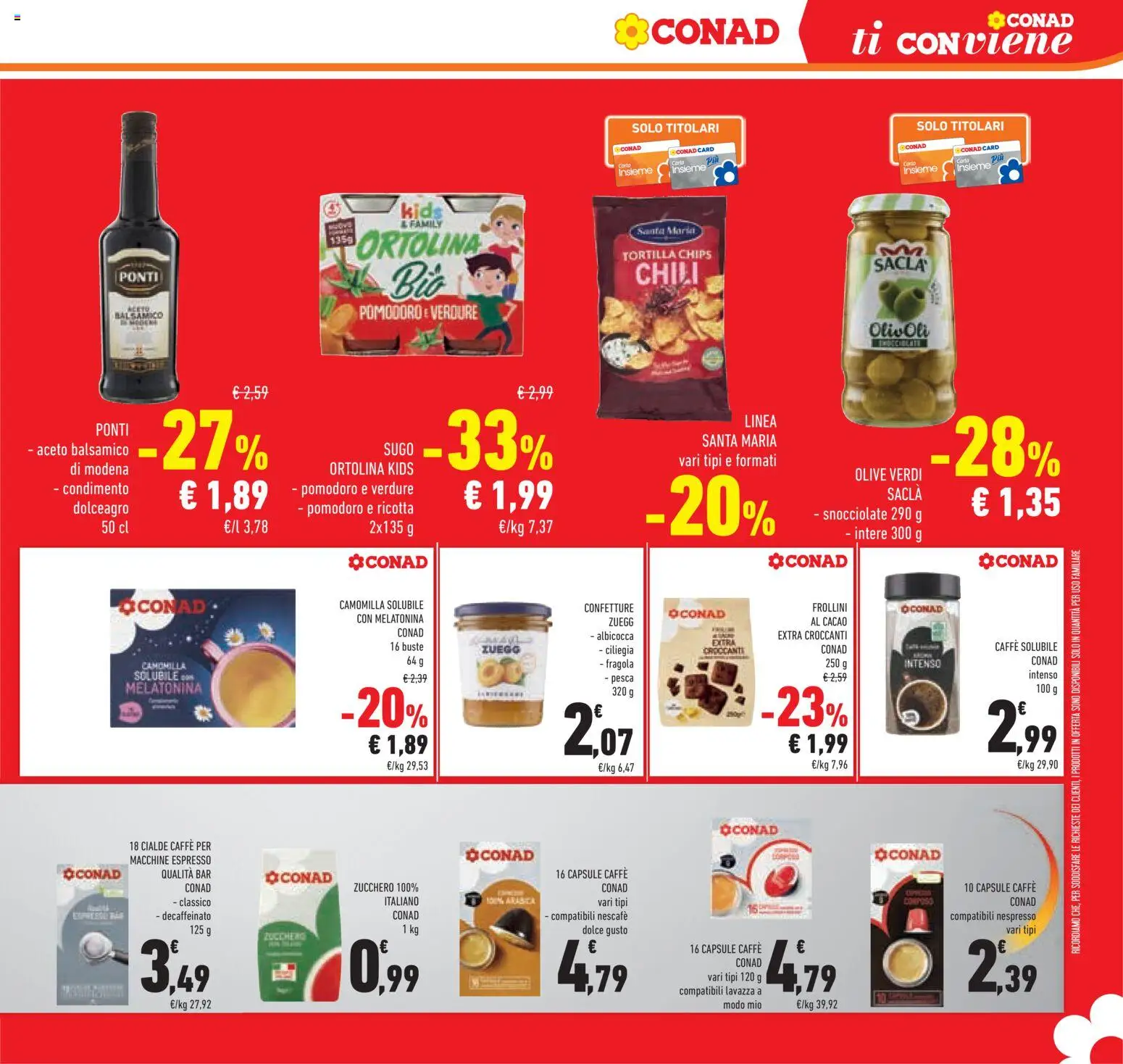 Volantino Conad del 26/08/2026 | Pagina: 31 | Prodotti: Caffè, Zucchero, Pomodoro, Nescafé