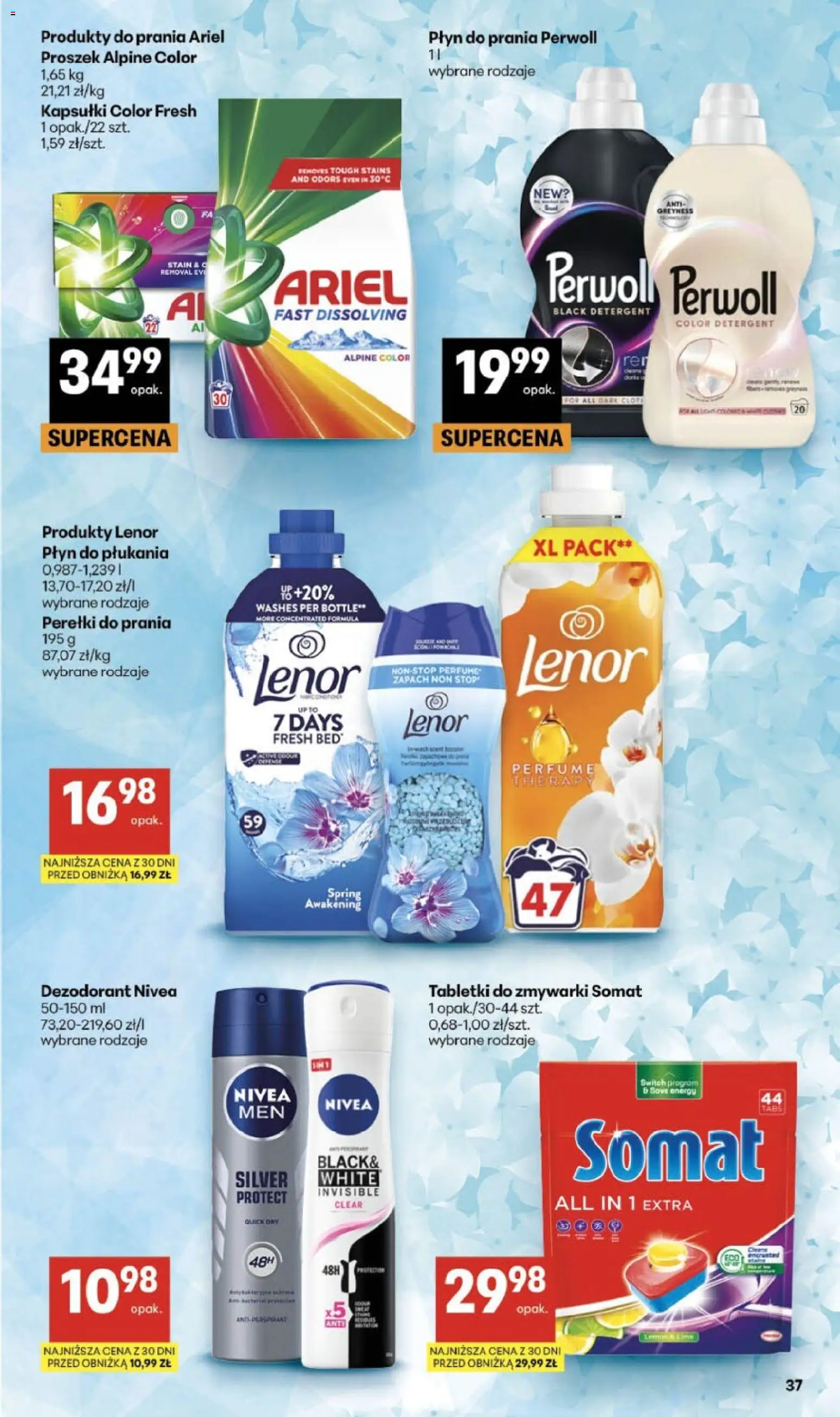 Delikatesy Centrum gazetka od 30.07.2026 | Strona: 37 | Produkty: Płyn do płukania, Proszek, Ariel, Tabletki do zmywarki