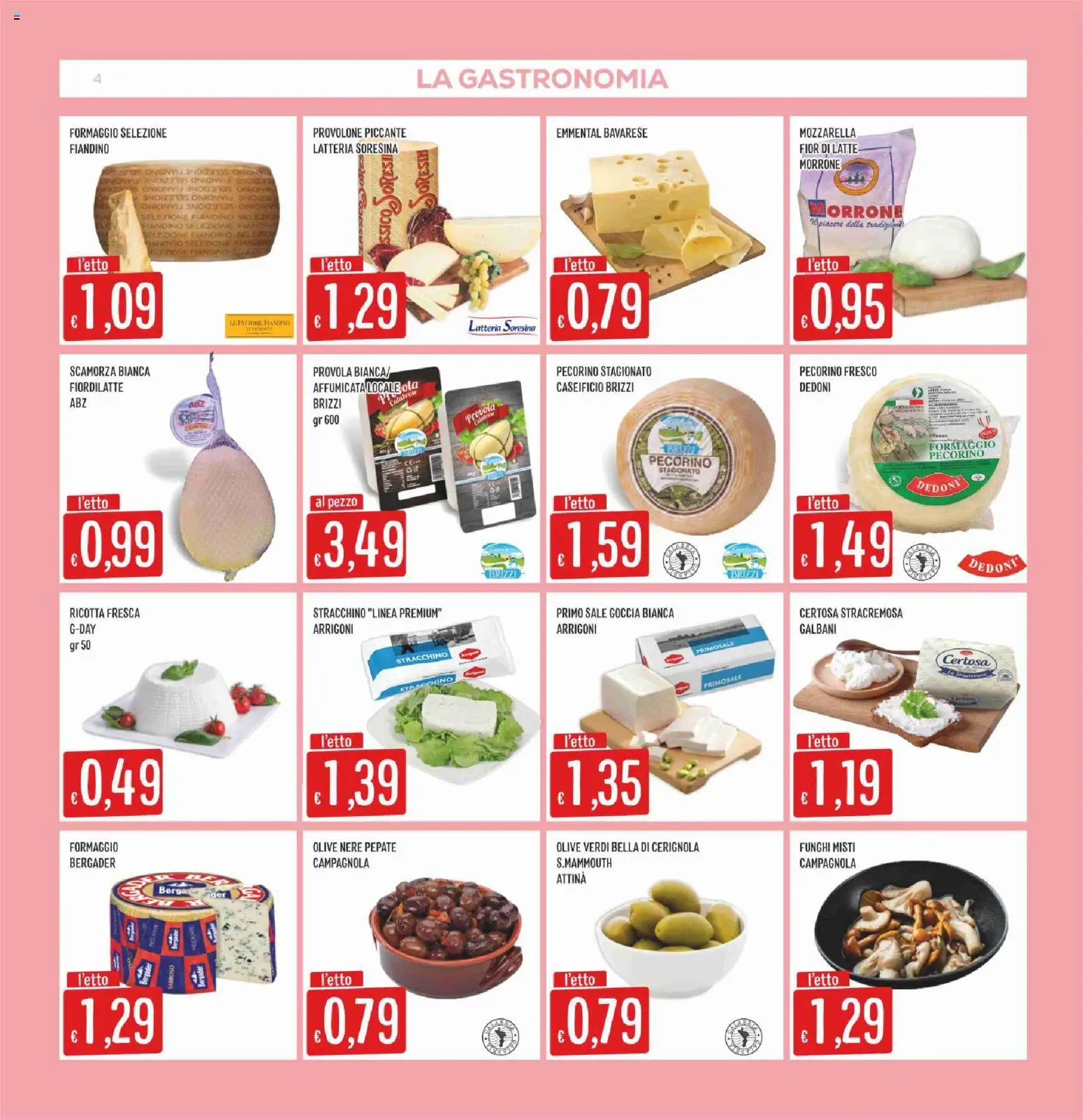 Volantino SISA del 20/08/2026 | Pagina: 4 | Prodotti: Formaggio, Funghi, Ricotta, Emmental