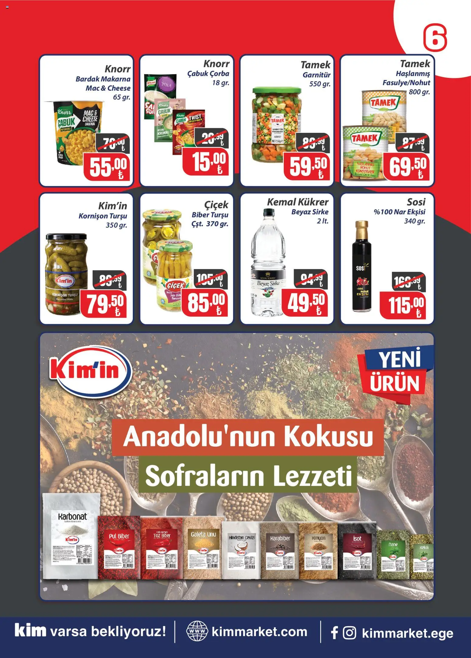 Kim Market Katalog - 19 Ekim 2026 tarihinden itibaren geçerlidir | Sayfa: 6 | Ürünler: Sirke, Nar ekşisi, Biber, Nar