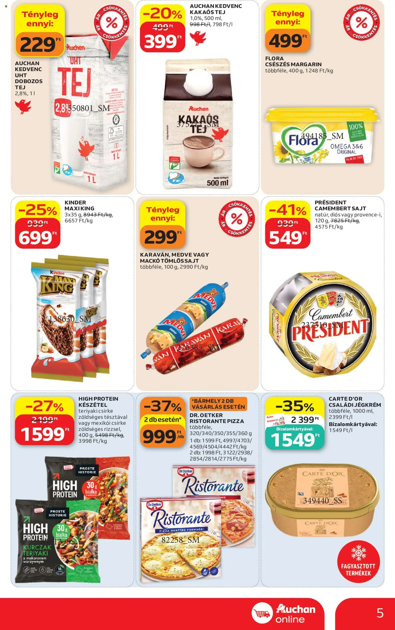 Auchan akciós ujság - amely érvényes a következő dátumtól: 2026.09.03. | Oldal: 5 | Termékek: Dr. Oetker, UHT tej, Pizza, Kakaós tej