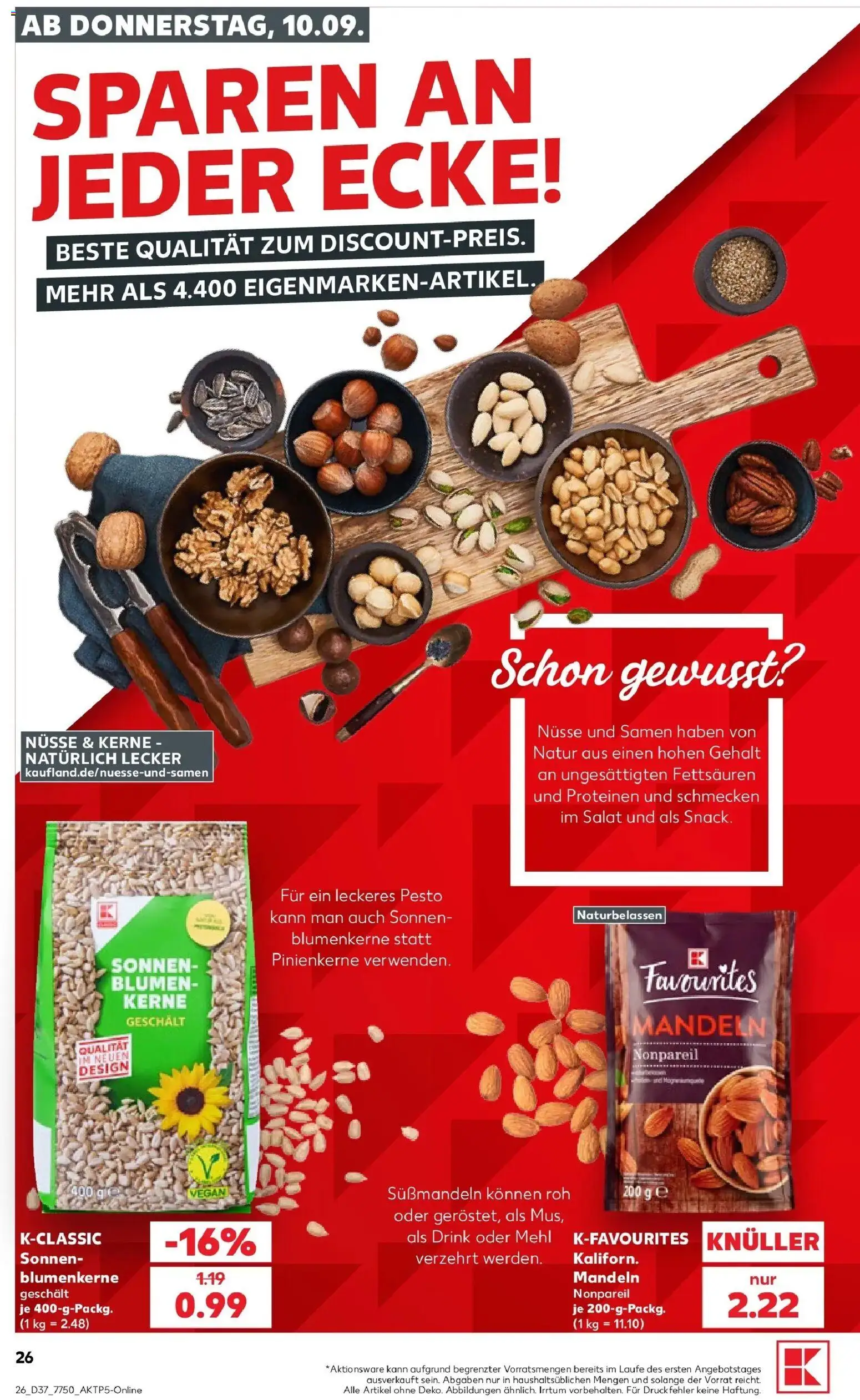 Prospekt Kaufland ab 07.09.2026 » Angebote Online zum Blättern | Seite: 35 | Produkte: Mehl, Blumen, Mandeln, Nüsse