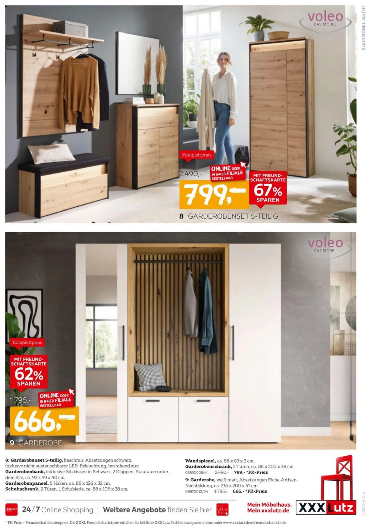 XXXLutz Kleinmöbel Preishits – gültig ab 06.06.2026 | Seite: 7 | Produkte: Garderobenset
