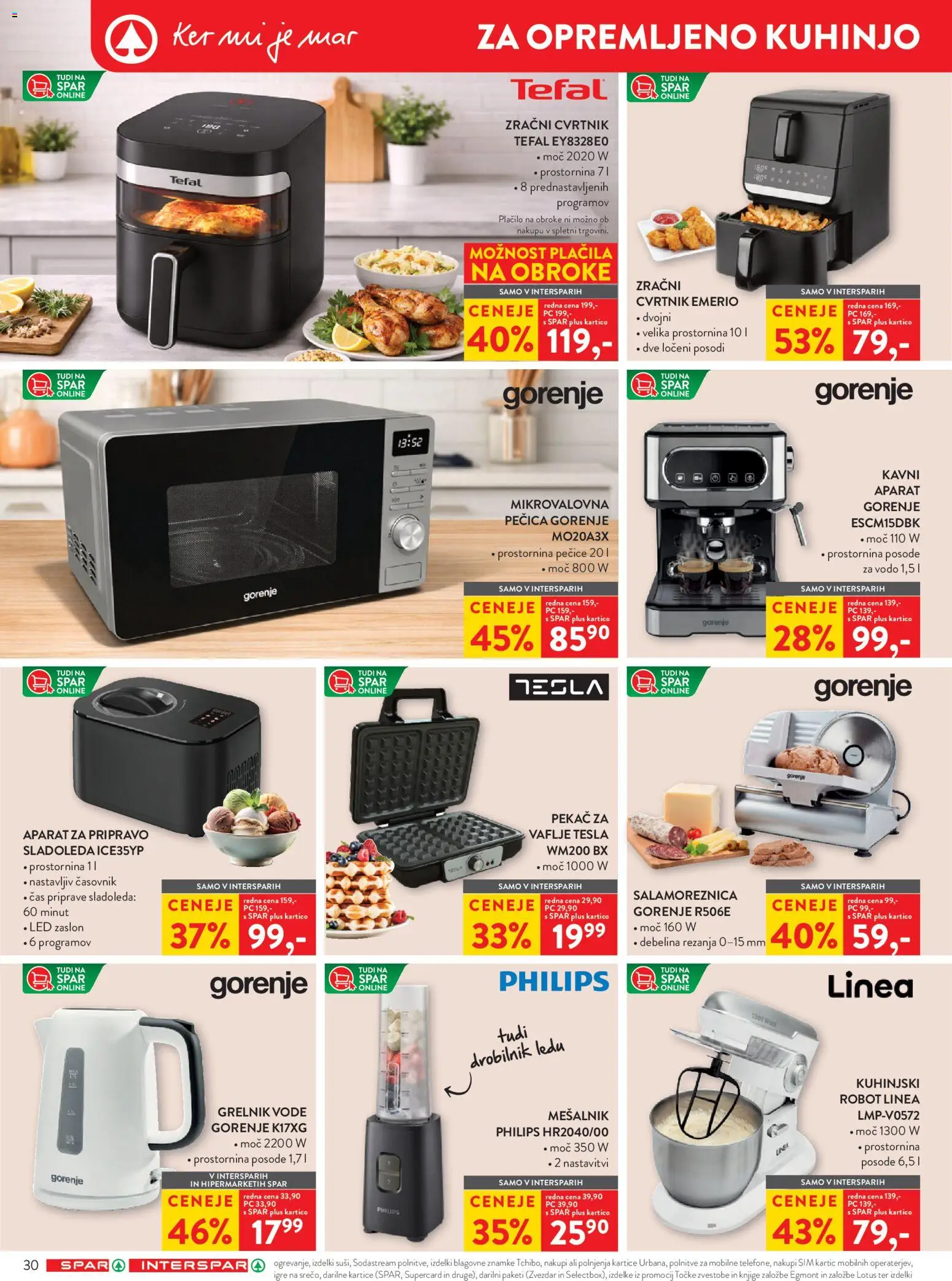 Novi Spar katalog ponudbe – veljaven od 22.07.2026 | Stran: 32 | Izdelki: Mesalnik, Robot, Grelnik vode, Časovnik