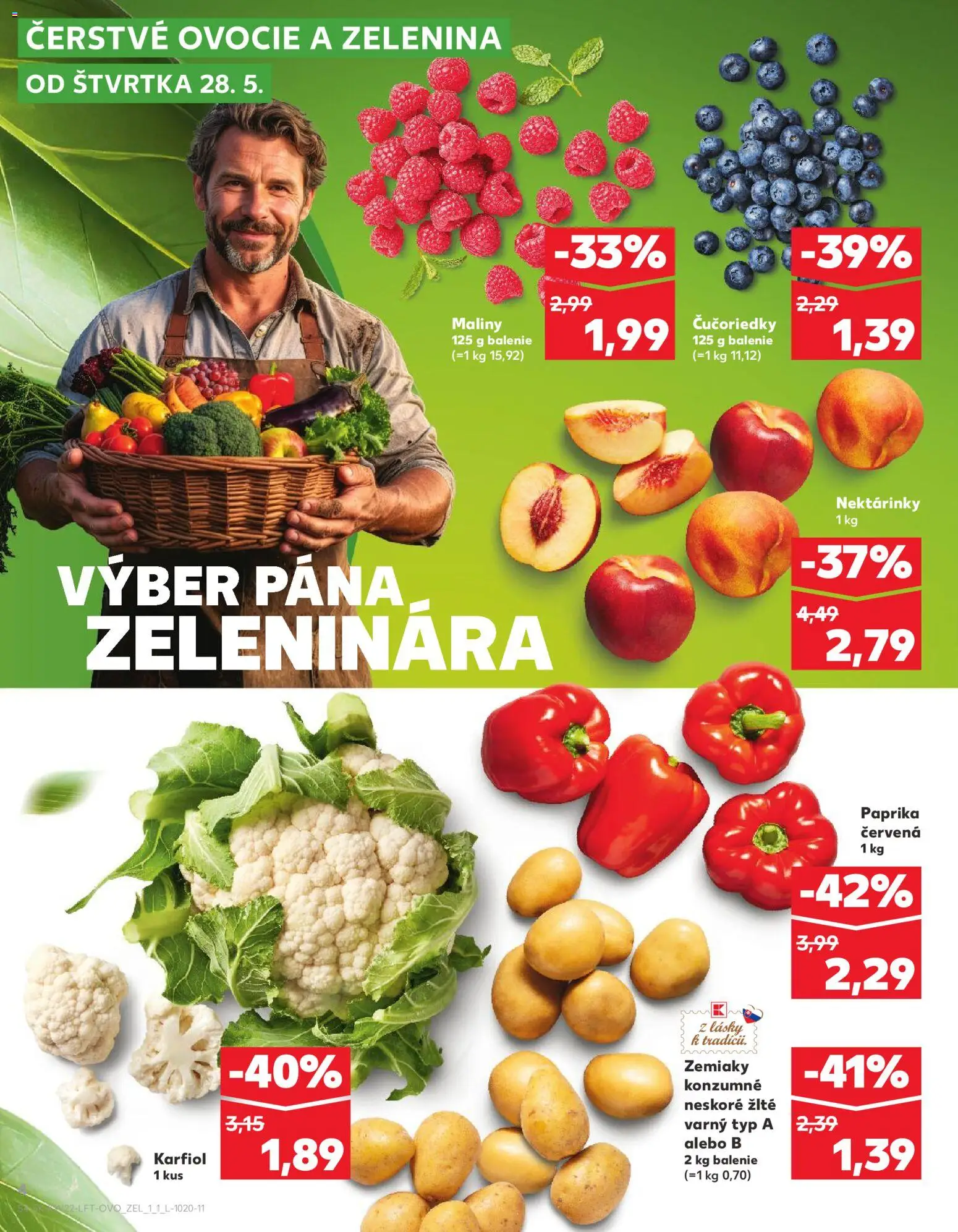 Nové Kaufland akcie – leták je platný od 28.05.2026 | Strana: 4 | Produkty: Paprika, Čučoriedky, Zelenina, Zemiaky