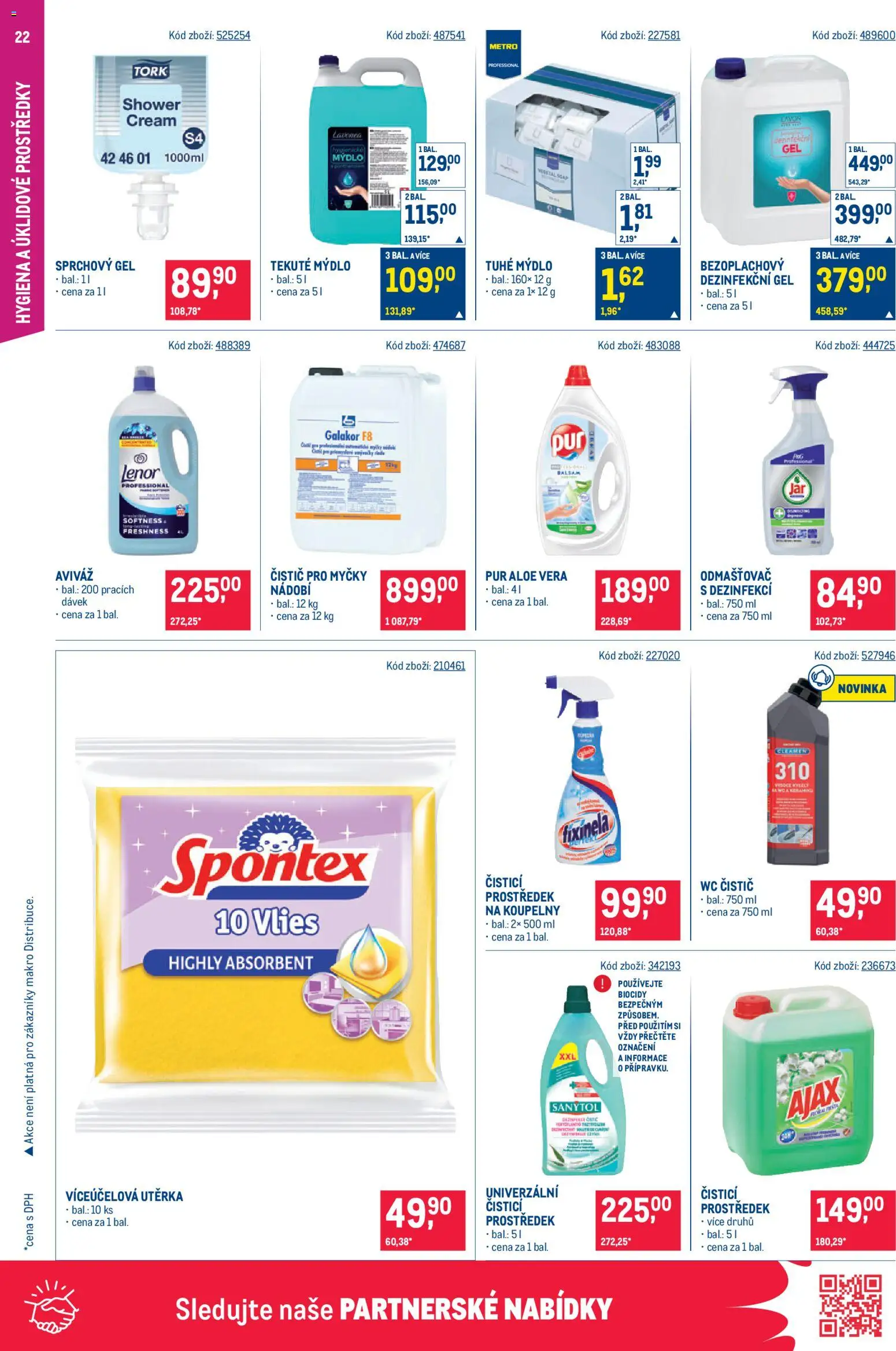 Makro leták - Gastronomie od 29.07.2026 | Strana: 22 | Produkty: Lenor, Ajax, Wc čistič, Utěrka