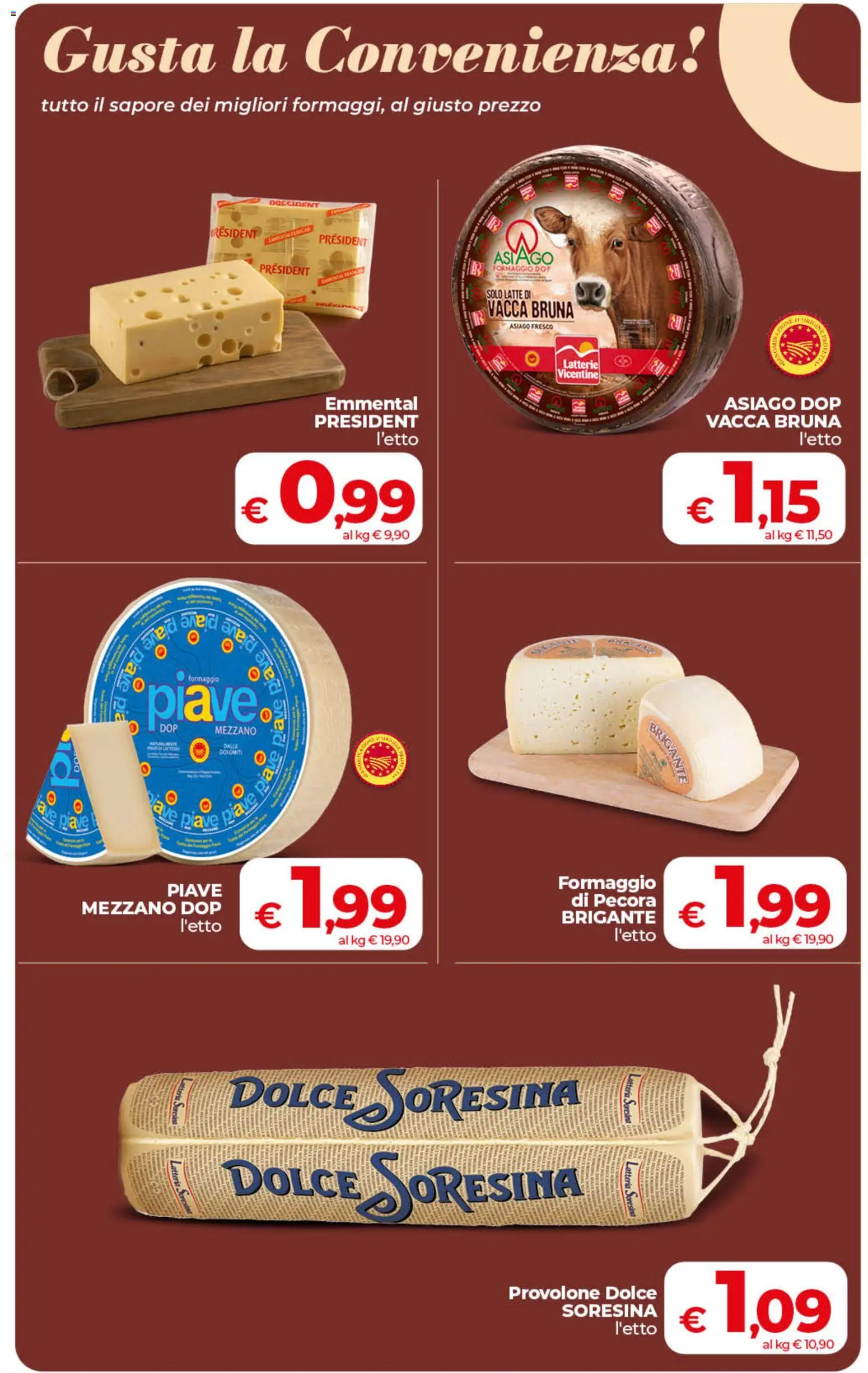 Volantino COOP del 10/07/2026 | Pagina: 8 | Prodotti: Provolone, Latte, Formaggio, Emmental