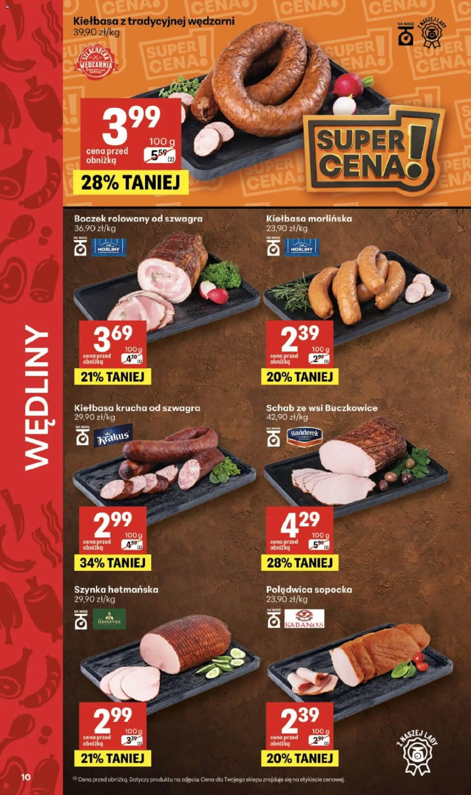 Delikatesy Centrum gazetka od 12.03.2026 | Strona: 10 | Produkty: Kiełbasa, Schab, Szynka, Wędliny