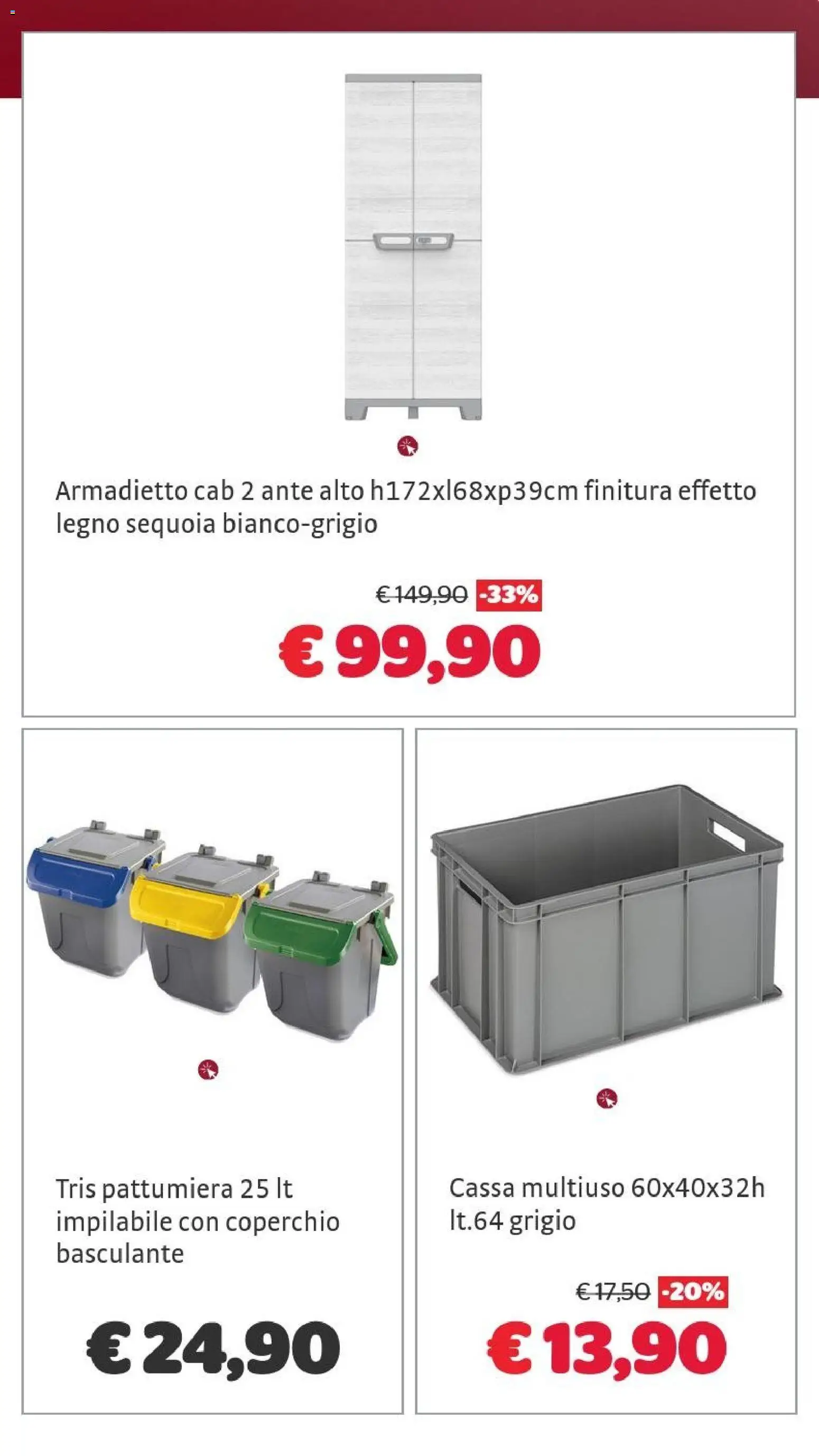Volantino Brico Center del 07/10/2026 | Pagina: 11 | Prodotti: Coperchio, Pattumiera, Armadietto