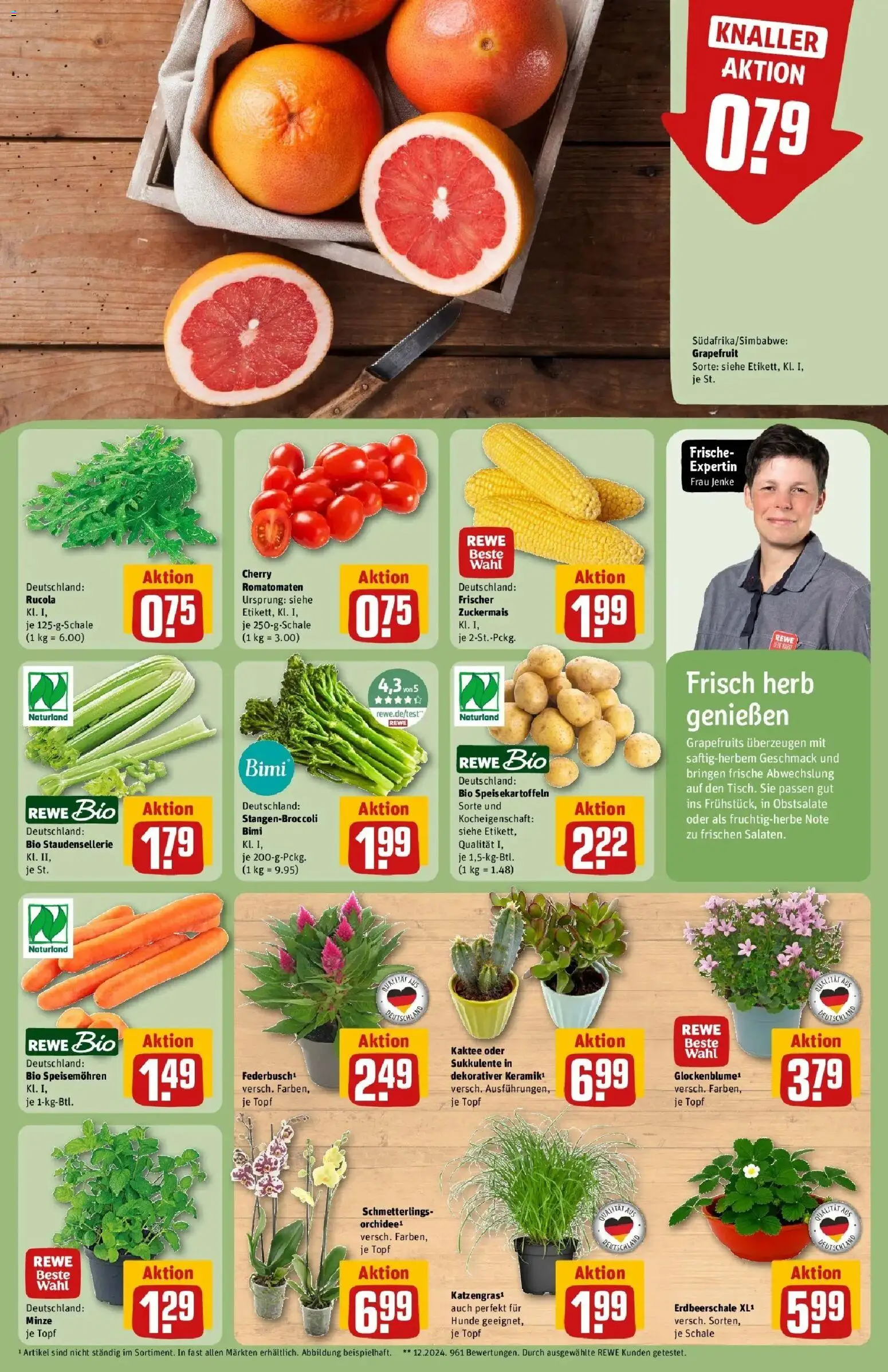 Rewe Prospekt Elsterwerda – gültig ab 27.07.2026 | Seite: 7 | Produkte: Top, Rucola, Grapefruit