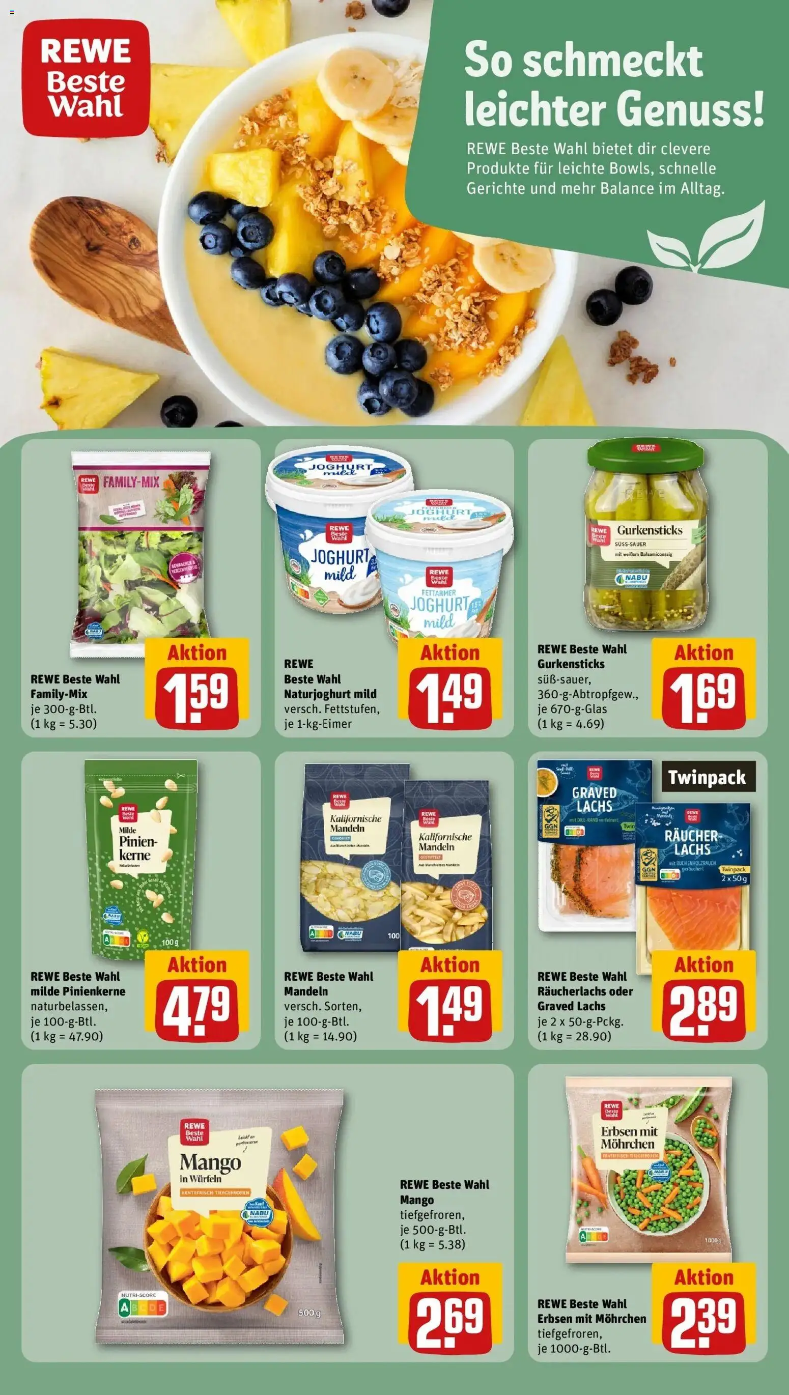 Rewe prospekt Bielefeld	 – gültig ab 22.02.2026 | Seite: 17 | Produkte: Joghurt, Mandeln, Räucherlachs, Erbsen