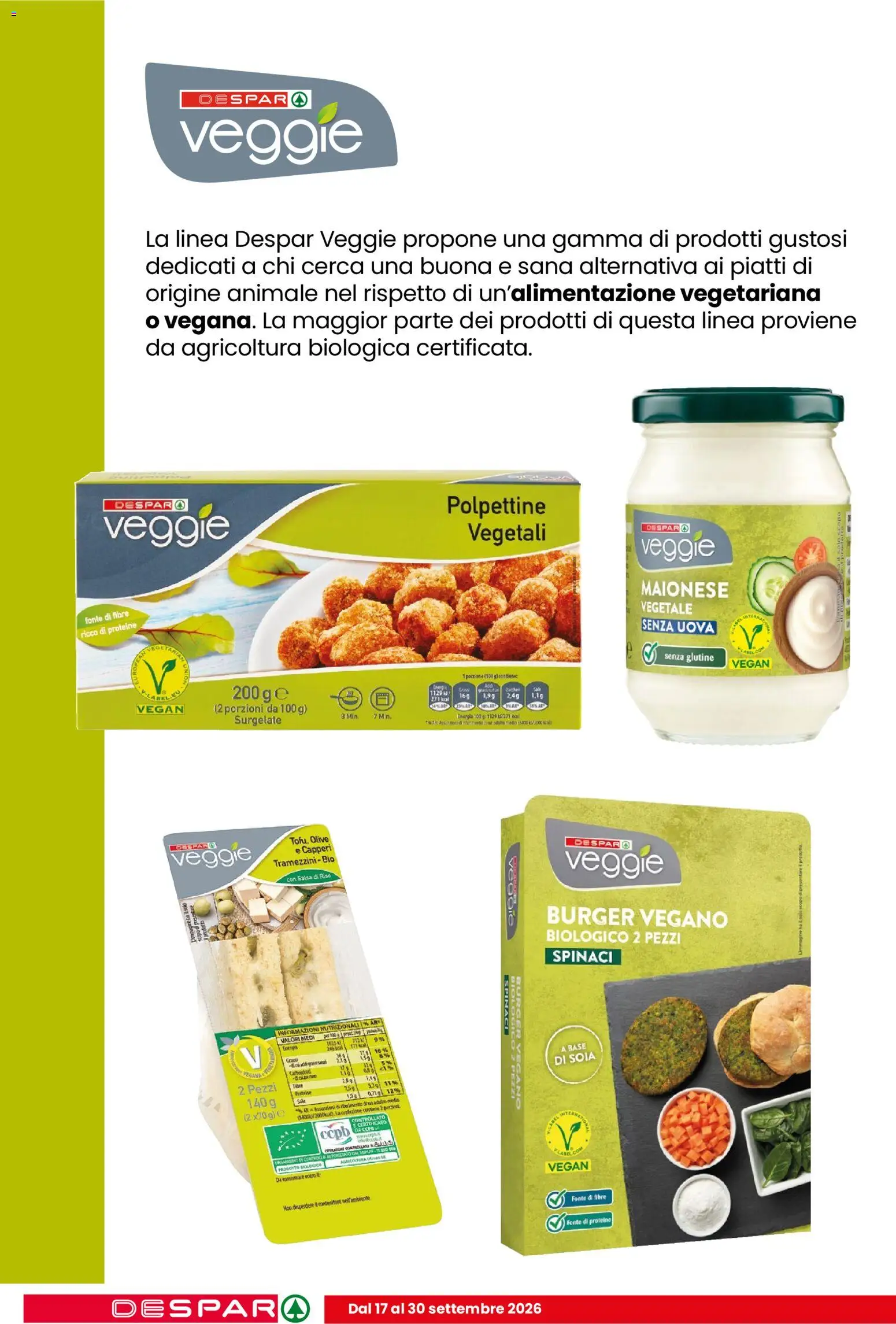 Volantino Despar del 17/09/2026 | Pagina: 12 | Prodotti: Maionese, Salsa, Olive, Spinaci