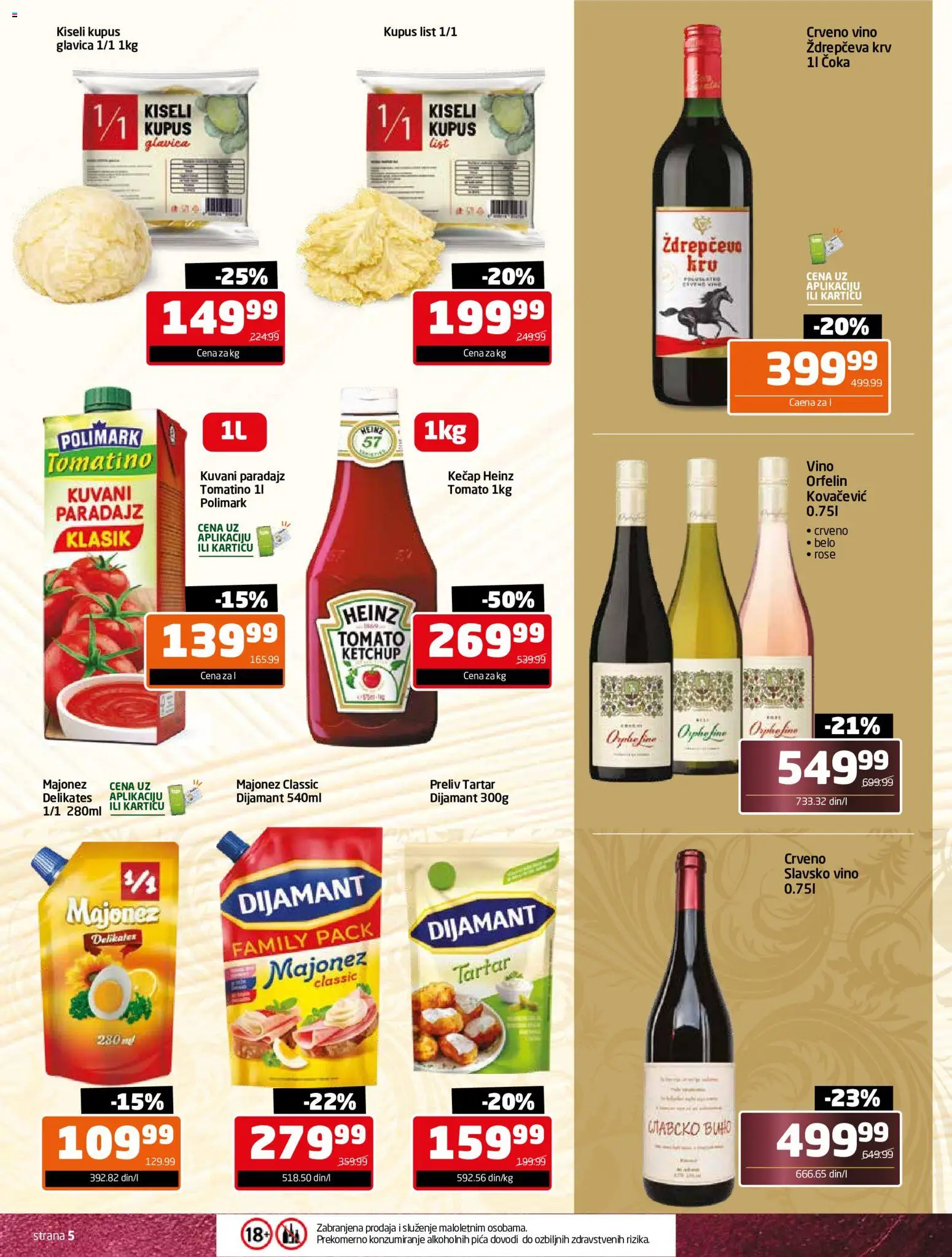 Gomex katalog - važi od 26.10.2026 | Strana: 5 | Proizvode: Kečap, List, Crveno vino, Kupus