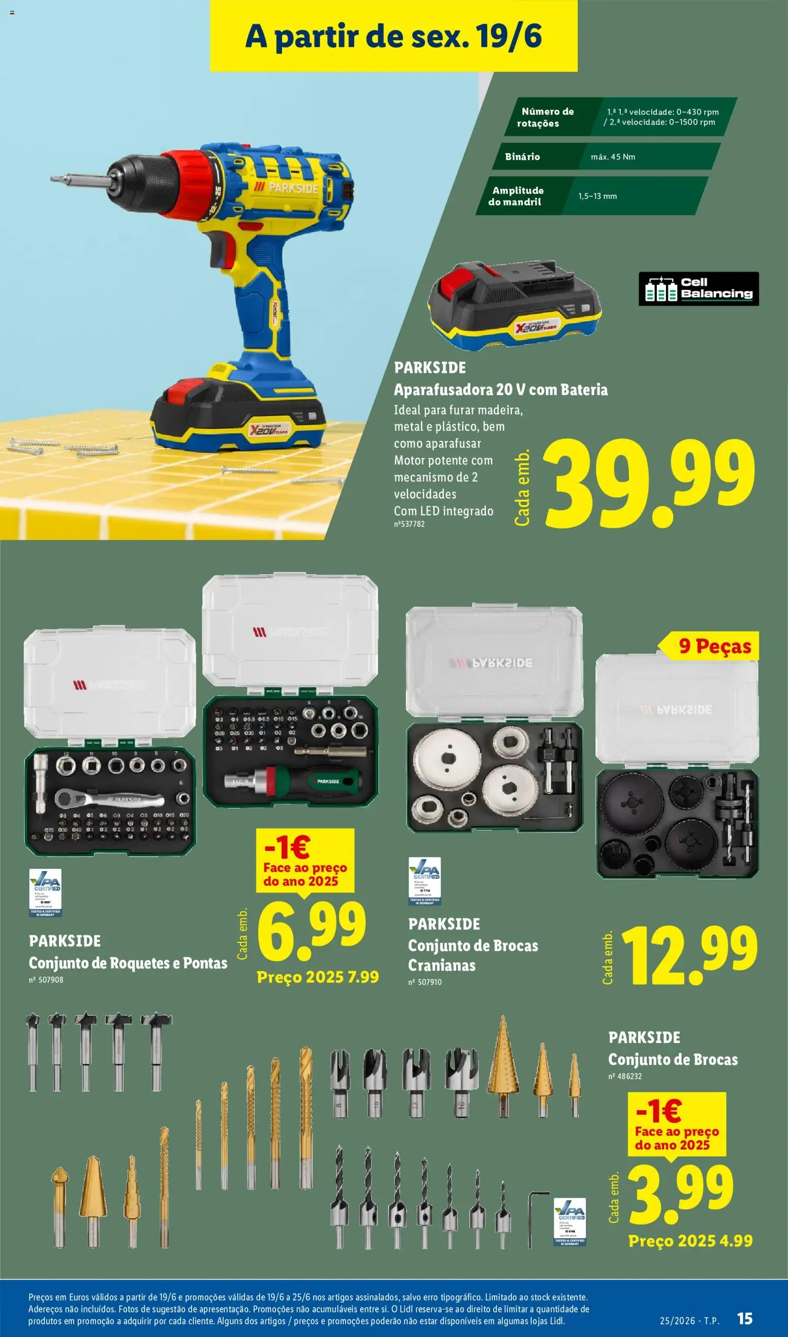 Lidl Novidades │ válido de 15.06.2026 | Página: 15 | Produtos: Bateria