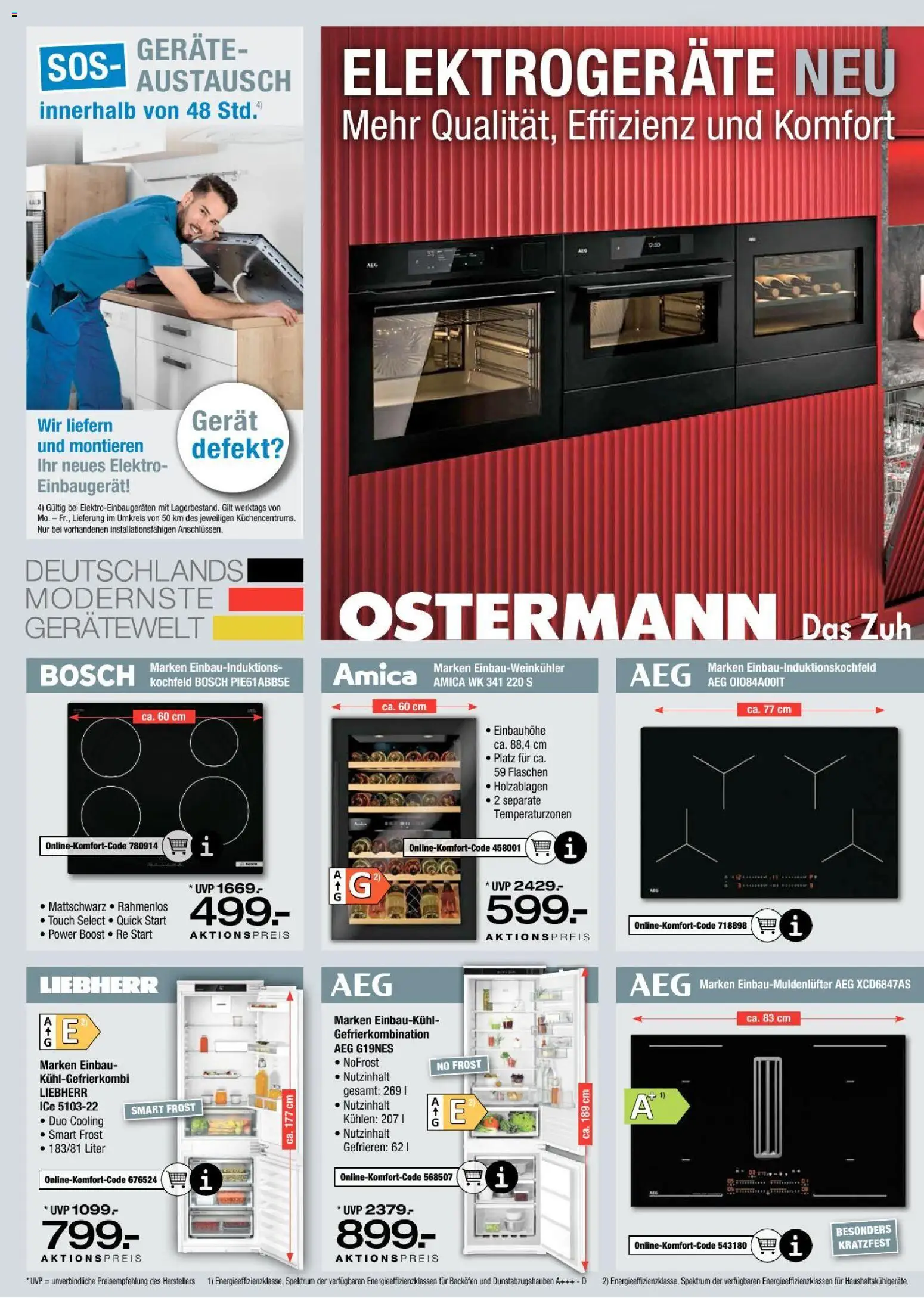 Ostermann - Fakta Küchenjournal 2026 – gültig ab 03.09.2026 | Seite: 12 | Produkte: Liebherr, AEG, Kochfeld, Backofen