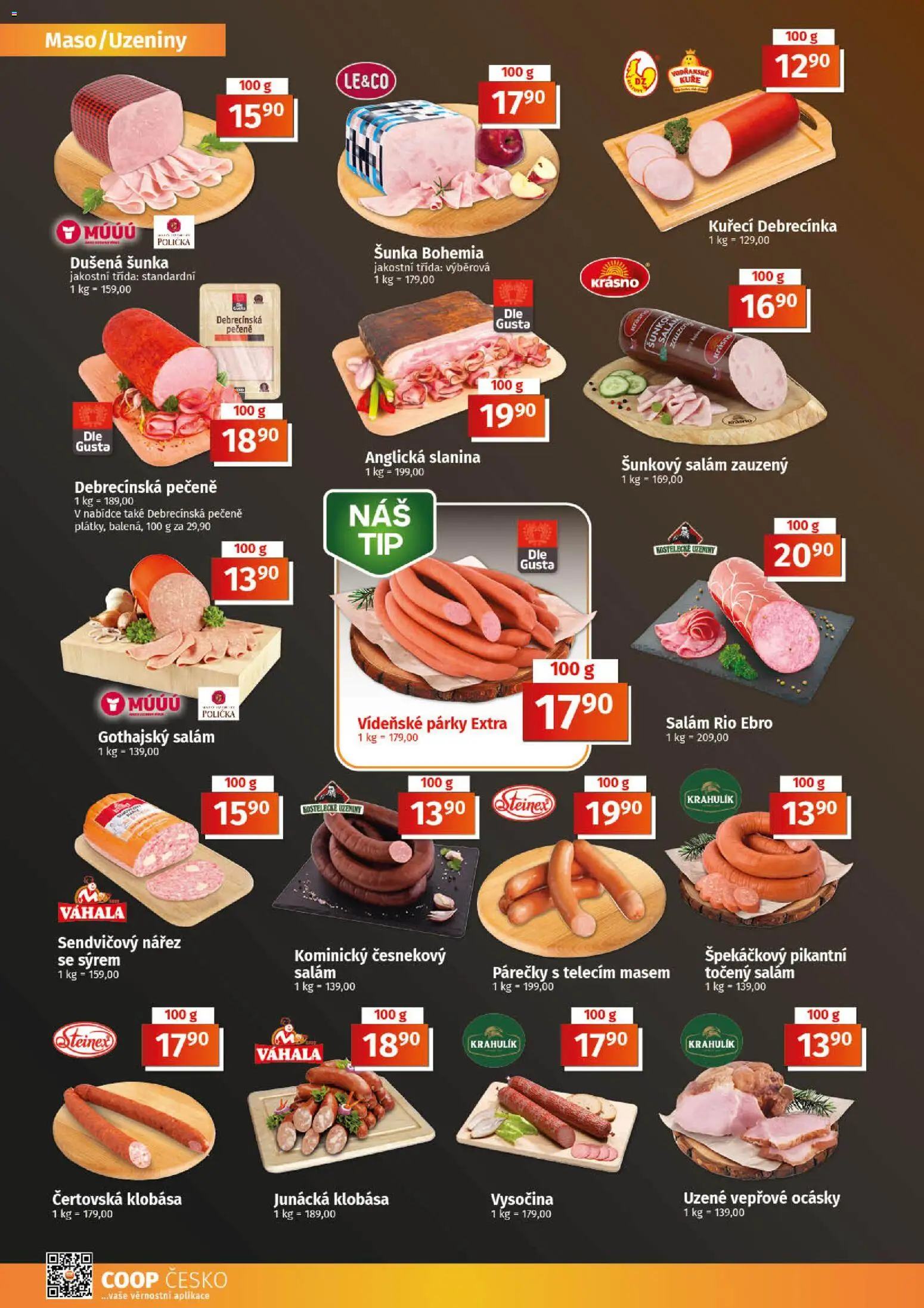Coop leták - Tuty od 03.06.2026 | Strana: 2 | Produkty: Šunka, Kuřecí debrecínka, Gothajský salám, Slanina