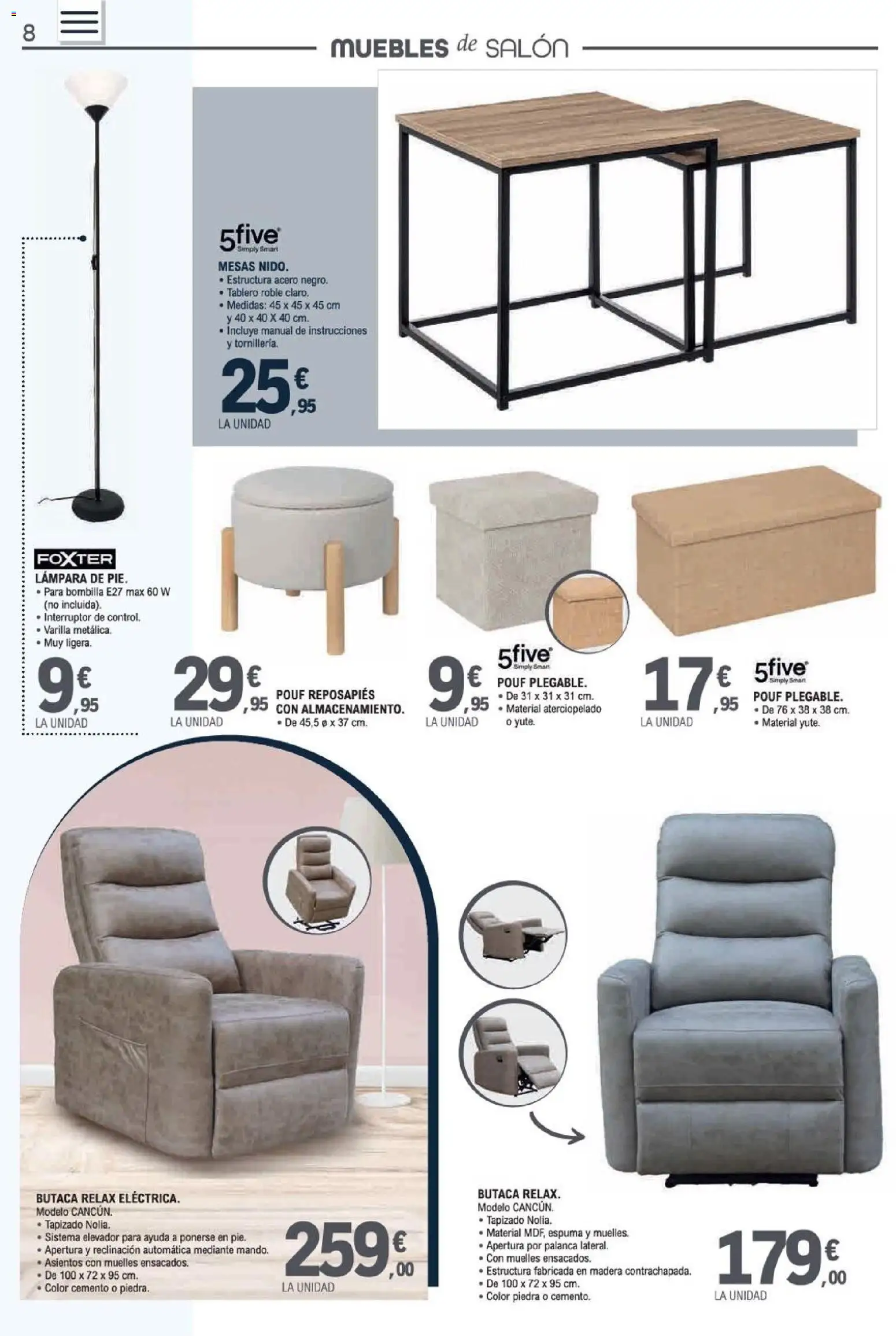 E.Leclerc Ciudad Real │ válido desde el 31/08/2026 | Página: 8 | Productos: Salón, Espuma, Cemento, Lámpara