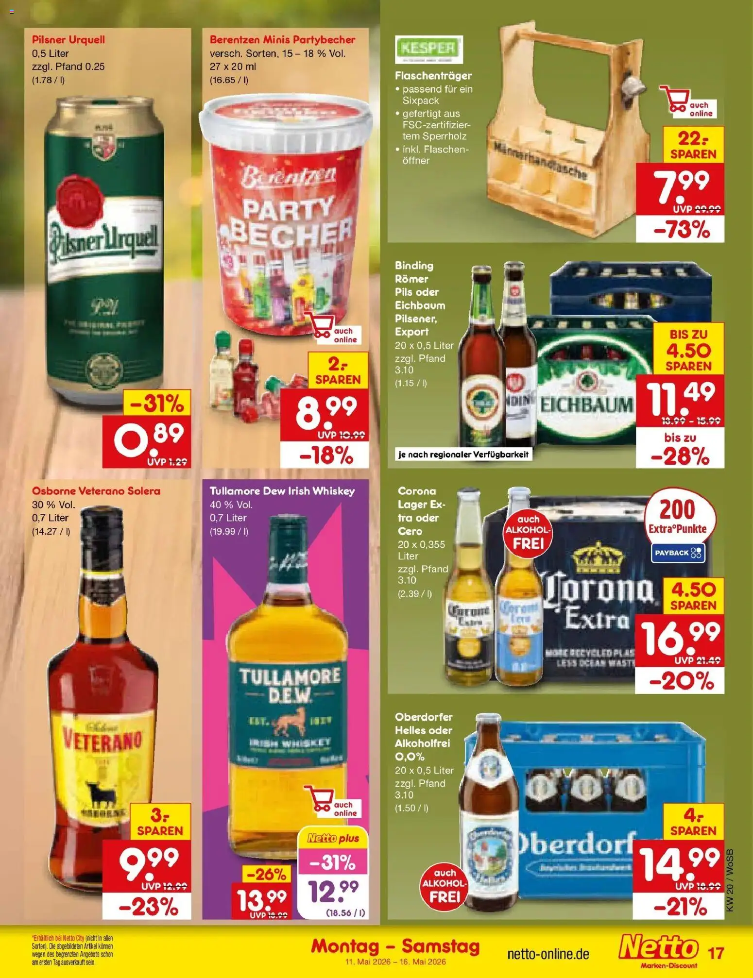 Netto Marken-Discount Prospekt Mannheim	 – gültig ab 10.05.2026 | Seite: 22 | Produkte: Pils, Pilsner urquell, Whiskey, Berentzen