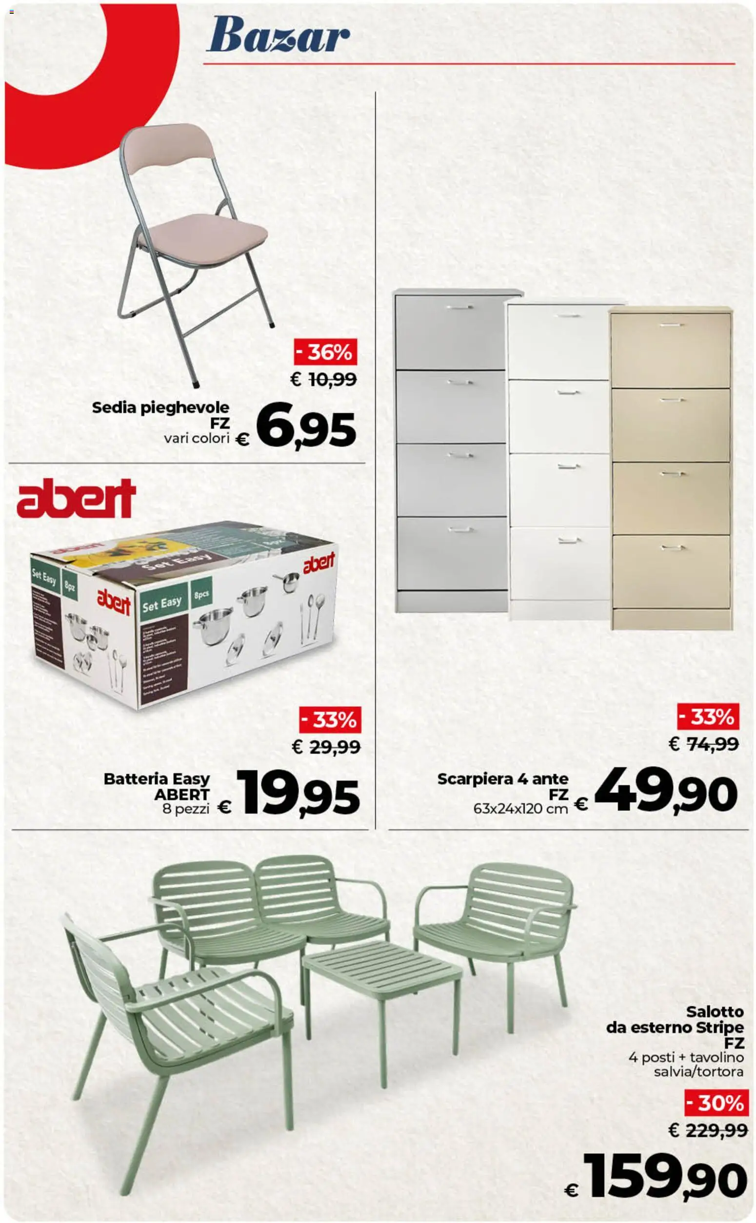 Volantino COOP del 19.05.2026 | Pagina: 45 | Prodotti: Tavolino, Scarpiera, Sedia, Batteria