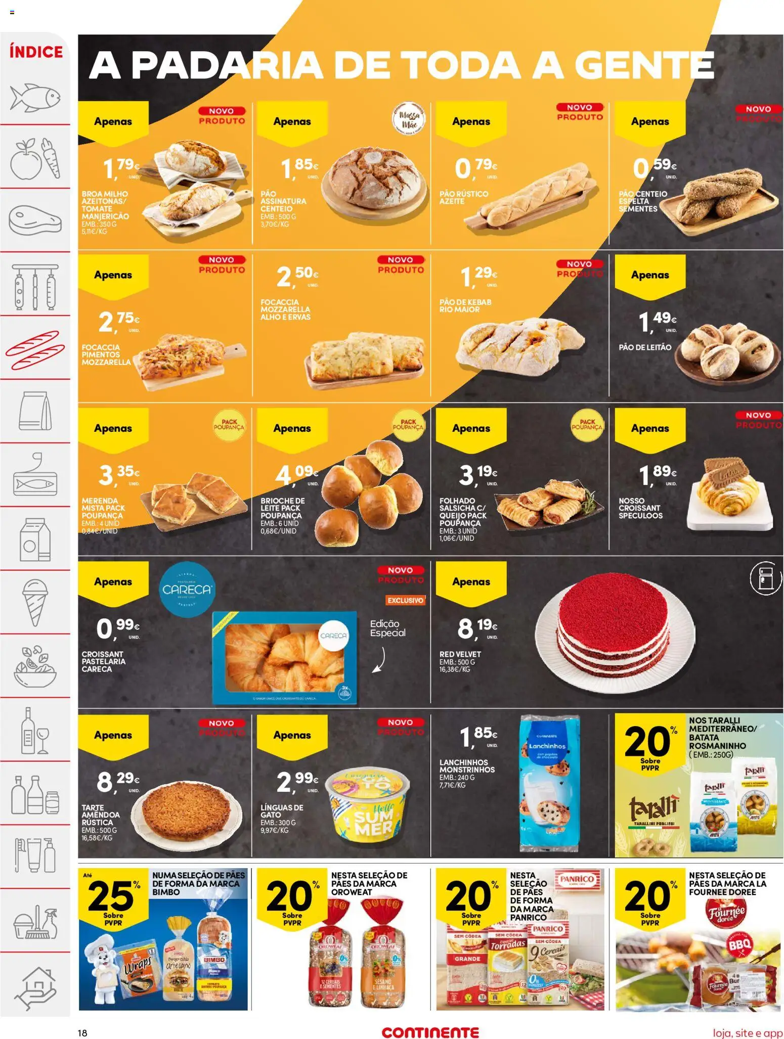 Continente folheto │ válido de 16.06.2026 | Página: 18 | Produtos: Padaria, Leite, Tarte, Tomate