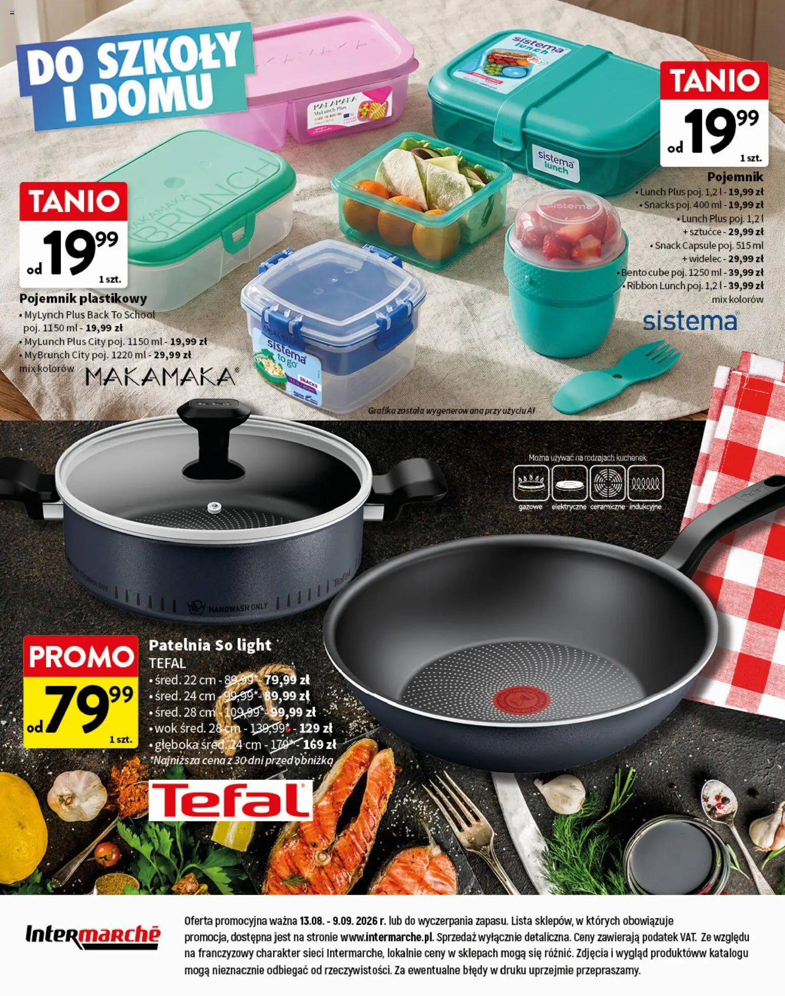 Intermarche gazetka - Gotowi na szkołę od 13.08.2026 | Strona: 16 | Produkty: Wok, Sztućce, Patelnia, Tefal