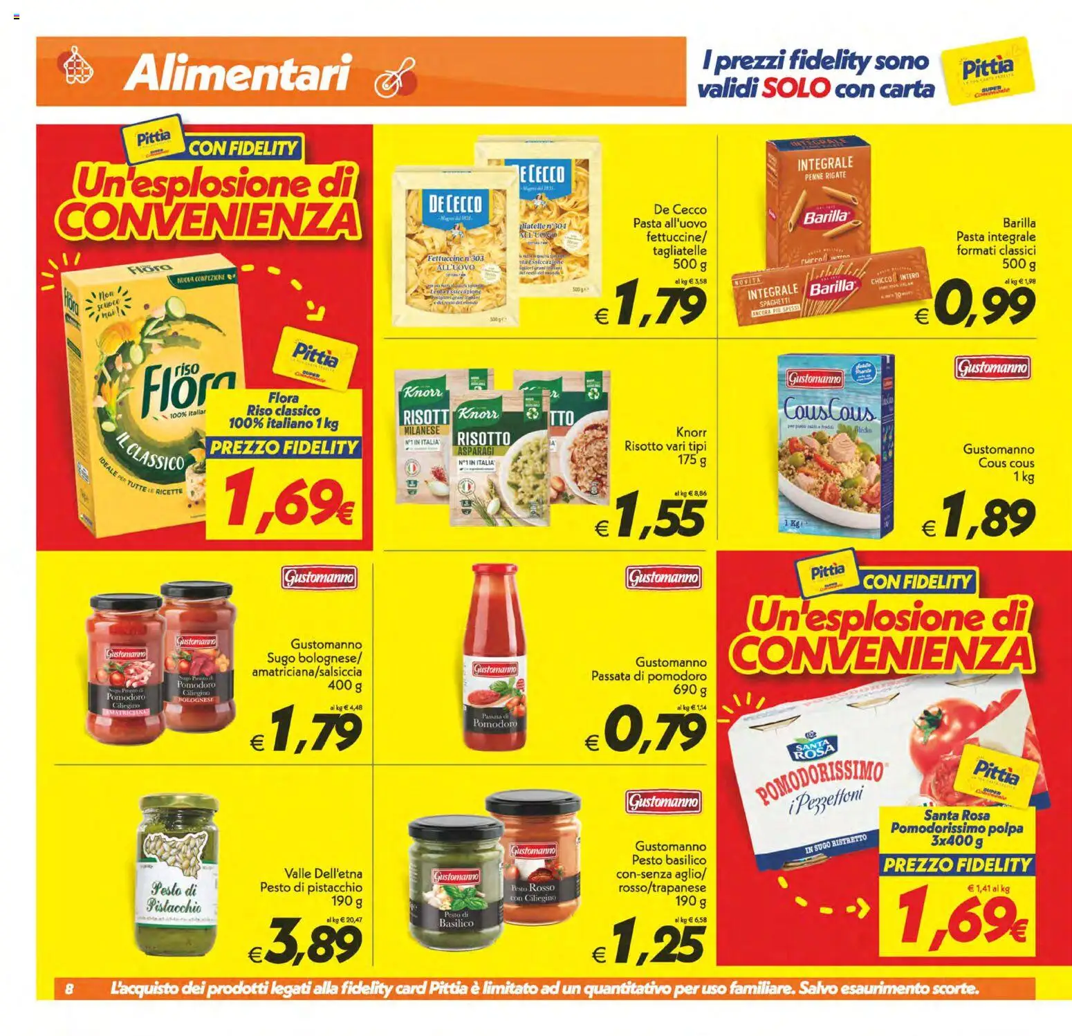 Volantino SuperConveniente del 22/09/2026 | Pagina: 8 | Prodotti: Pistacchio, Tagliatelle, Pomodoro, Pesto
