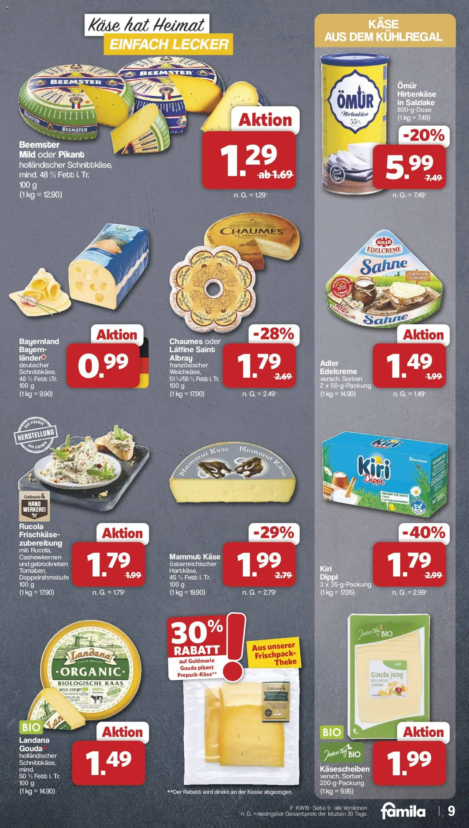 Famila Nordwest Prospekt 	 – gültig ab 04.05.2026 | Seite: 9 | Produkte: Theke, Gouda, Sahne, Frischkase