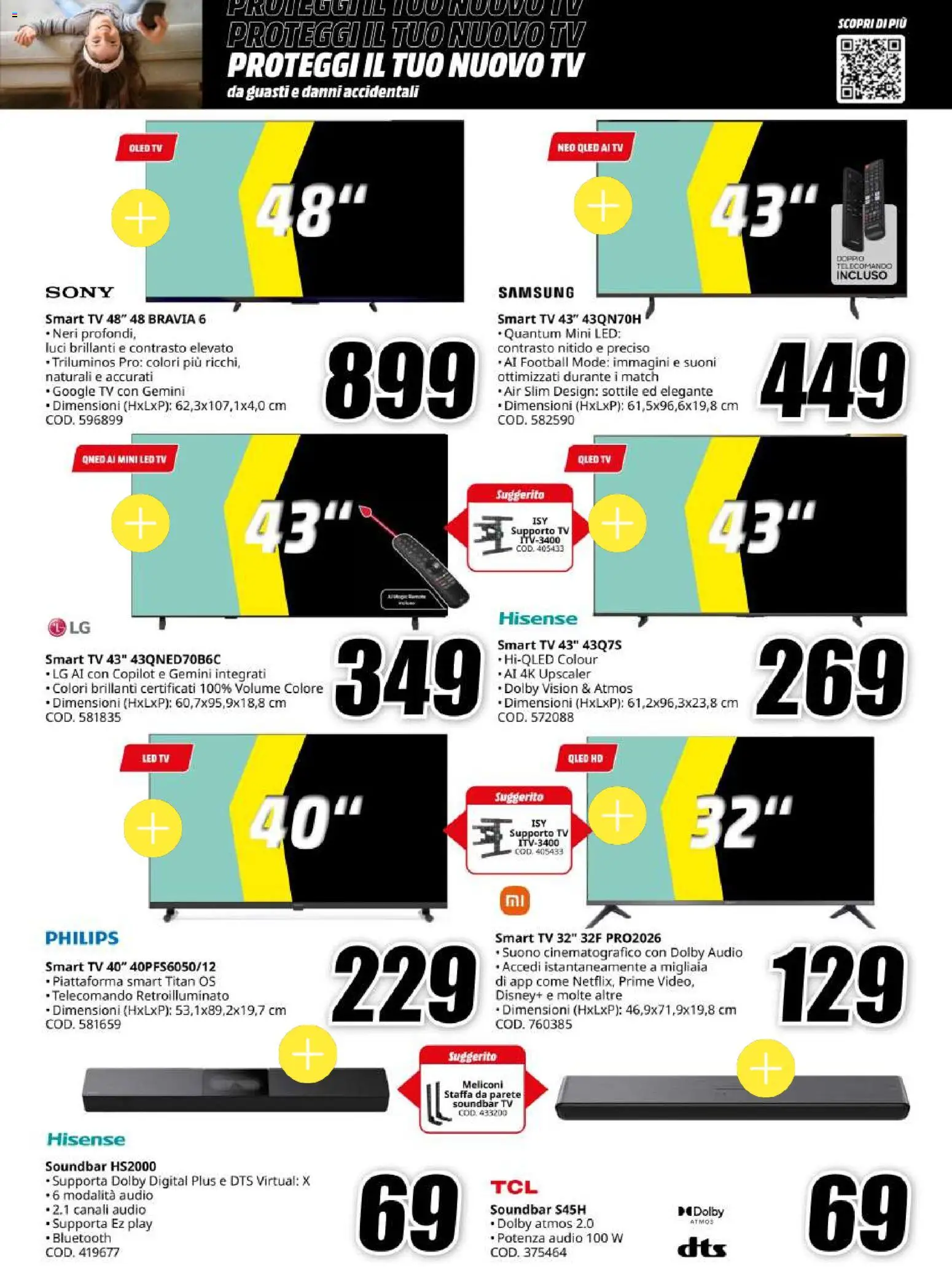 Volantino Media World del 30/10/2026 | Pagina: 17 | Prodotti: Telecomando, smart TV, Soundbar, Samsung