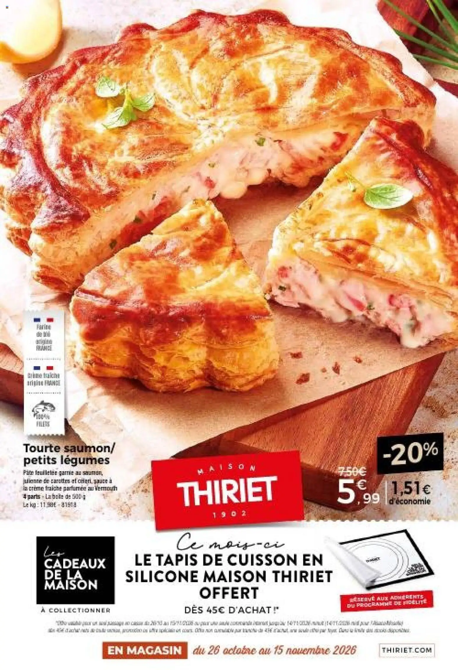 {H1} | Page: 1 | Produits: Pâte feuilletée, Tapis, Crème fraiche, Crème