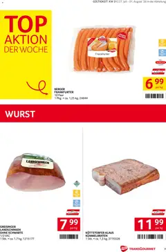Transgourmet Flugblatt ab 27.07.2026 gültig | Seite: 9 | Produkte: Wurst
