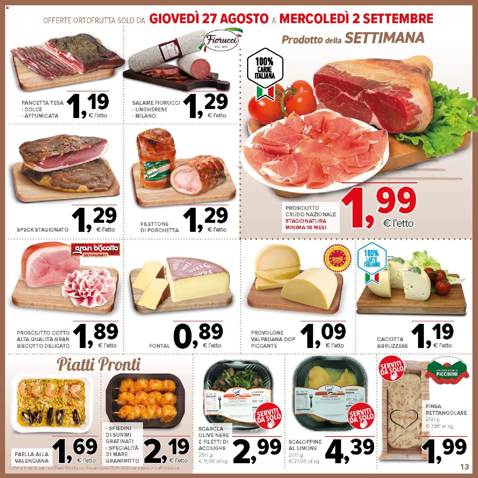 Volantino Todis del 20/08/2026 | Pagina: 13 | Prodotti: Speck, Prosciutto Cotto, Surimi, Limone