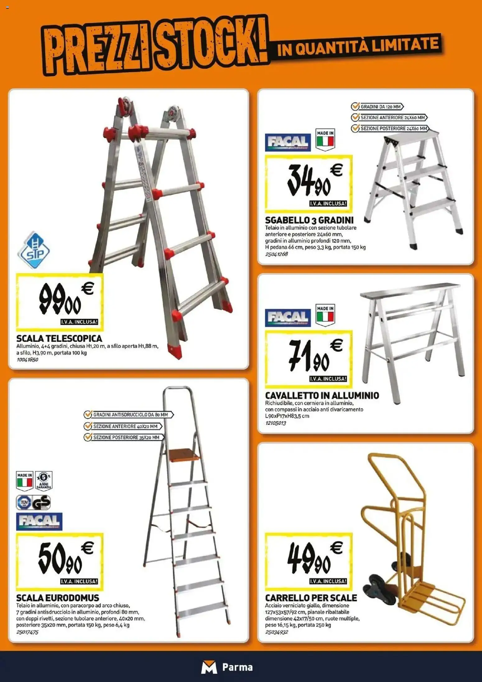 Volantino TECNOMAT del 23.04.2026 | Pagina: 15 | Prodotti: Carrello, Sgabello, Scala, Alluminio