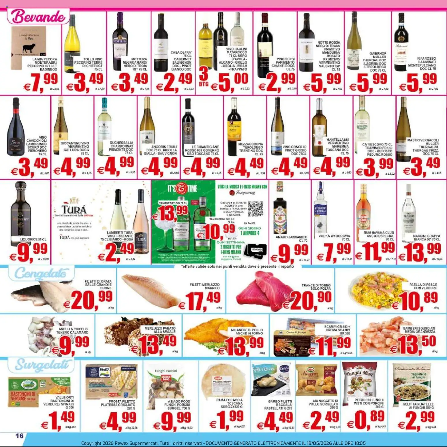 Volantino Pewex del 20.05.2026 | Pagina: 16 | Prodotti: Pollo, Merluzzo, Rum, Bottiglia