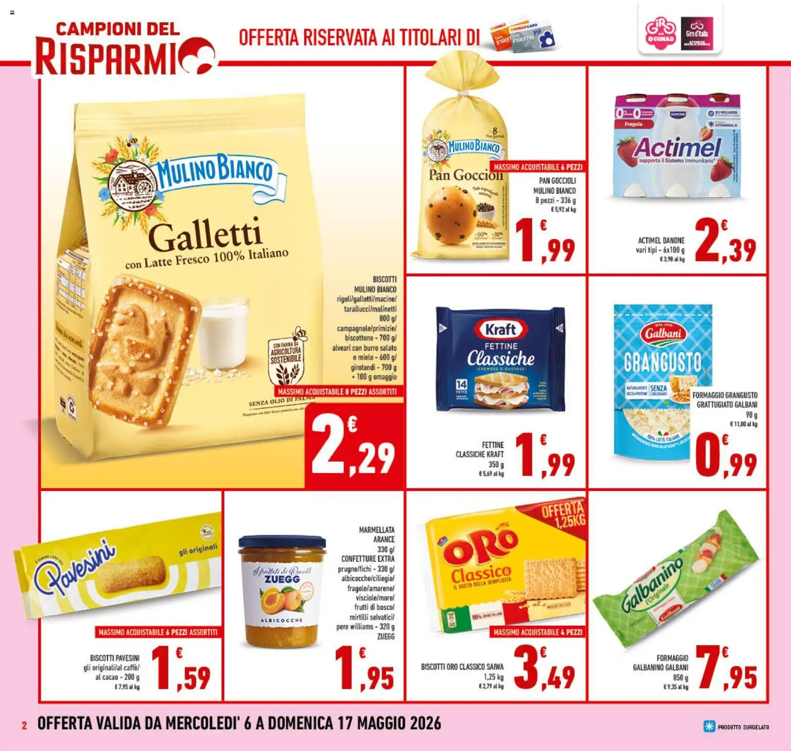Volantino Conad del 06.05.2026 | Pagina: 2 | Prodotti: Arance, Latte, Burro, Albicocche