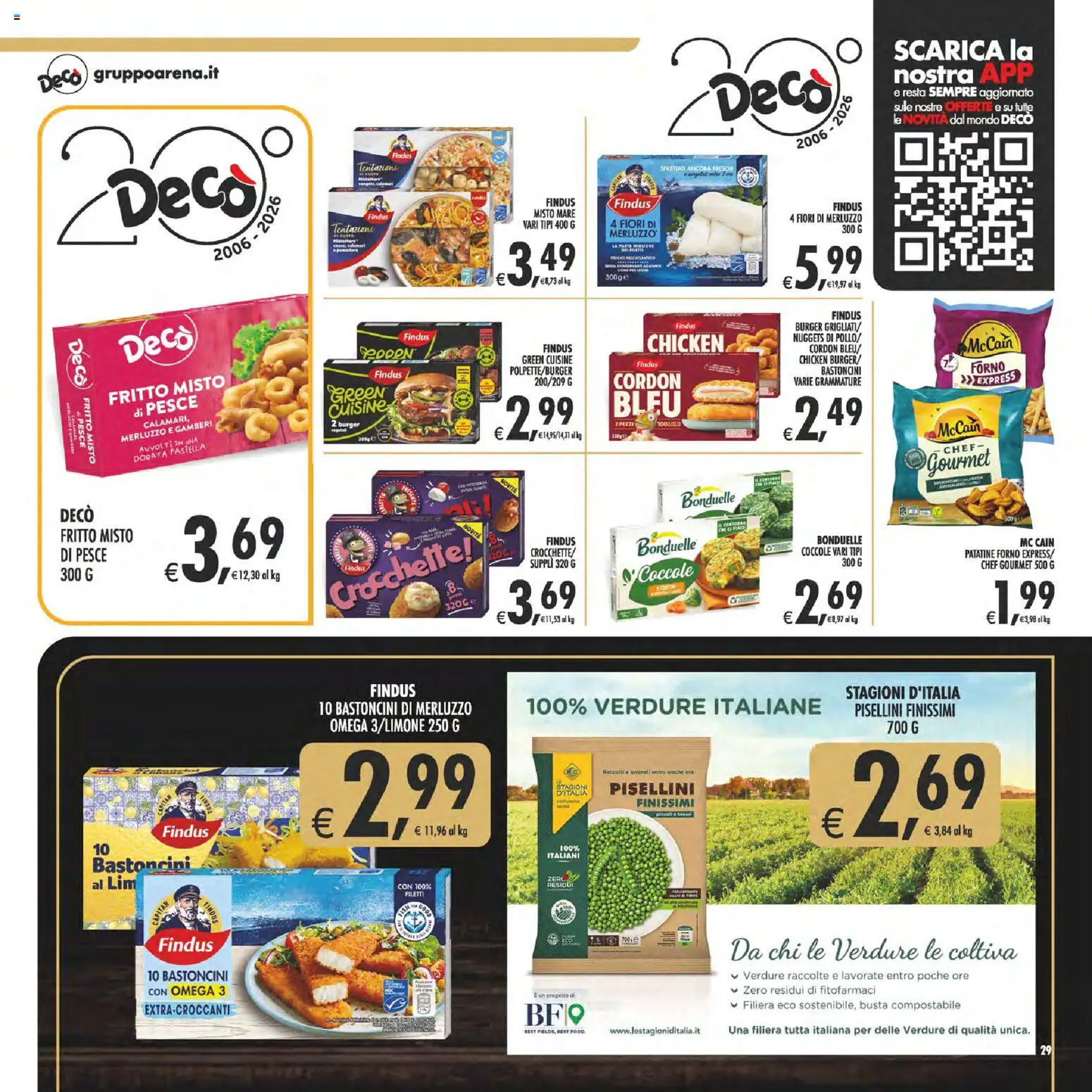 Volantino Decò del 28.04.2026 | Pagina: 29 | Prodotti: Pesce, Patatine, Nuggets, Forno