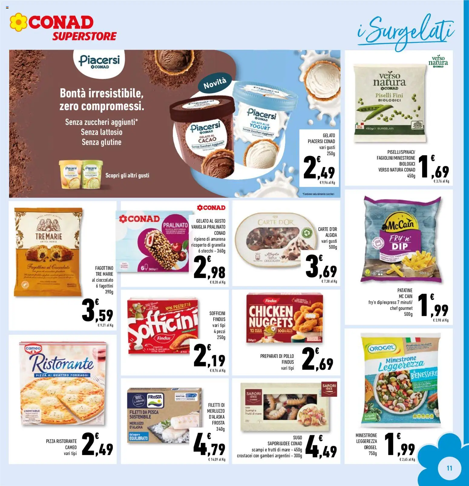 Volantino Conad del 09/09/2026 | Pagina: 11 | Prodotti: Vaniglia, Merluzzo d’Alaska, Pollo, Cacao