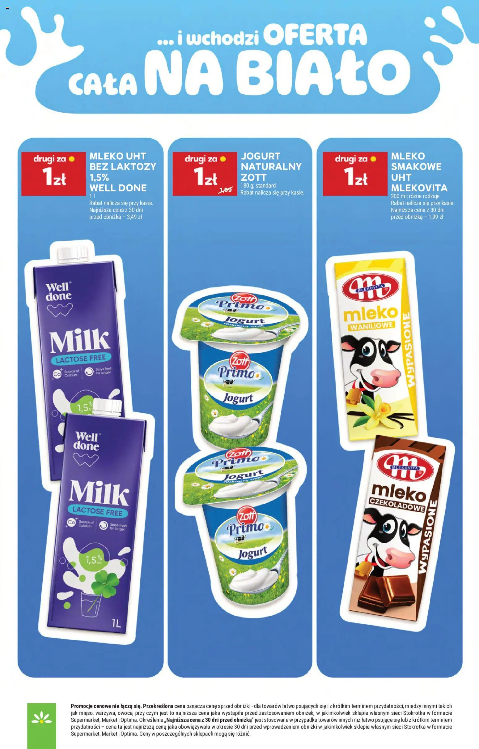 Stokrotka gazetka od 08.10.2026 | Strona: 23 | Produkty: Bez laktozy, Mleko czekoladowe, Mleko, Jogurt