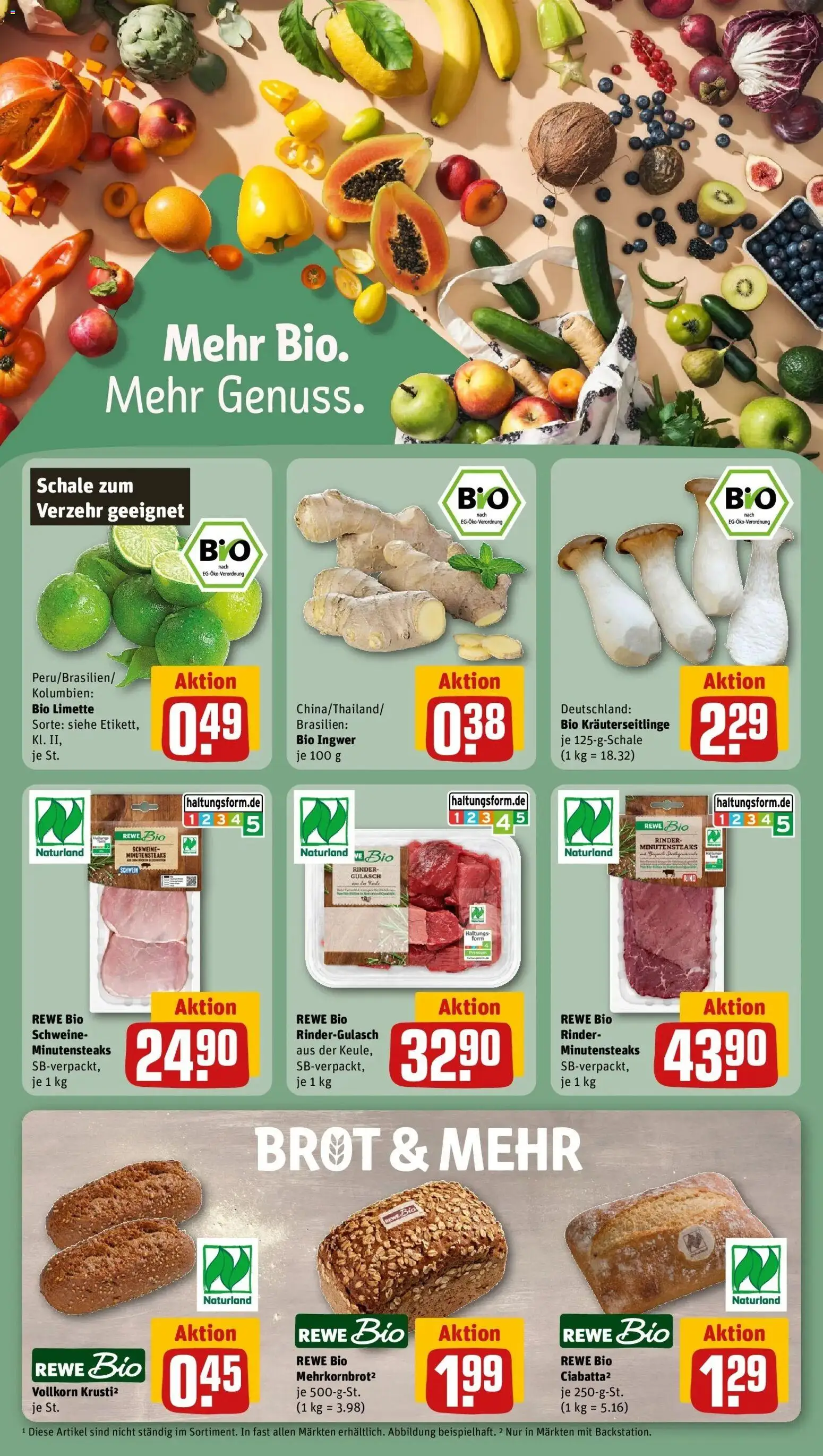 REWE Prospekt ab 14.09.2026 zum Blättern » Angebote | Seite: 19 | Produkte: Rindergulasch, Gulasch, Limette, Brot